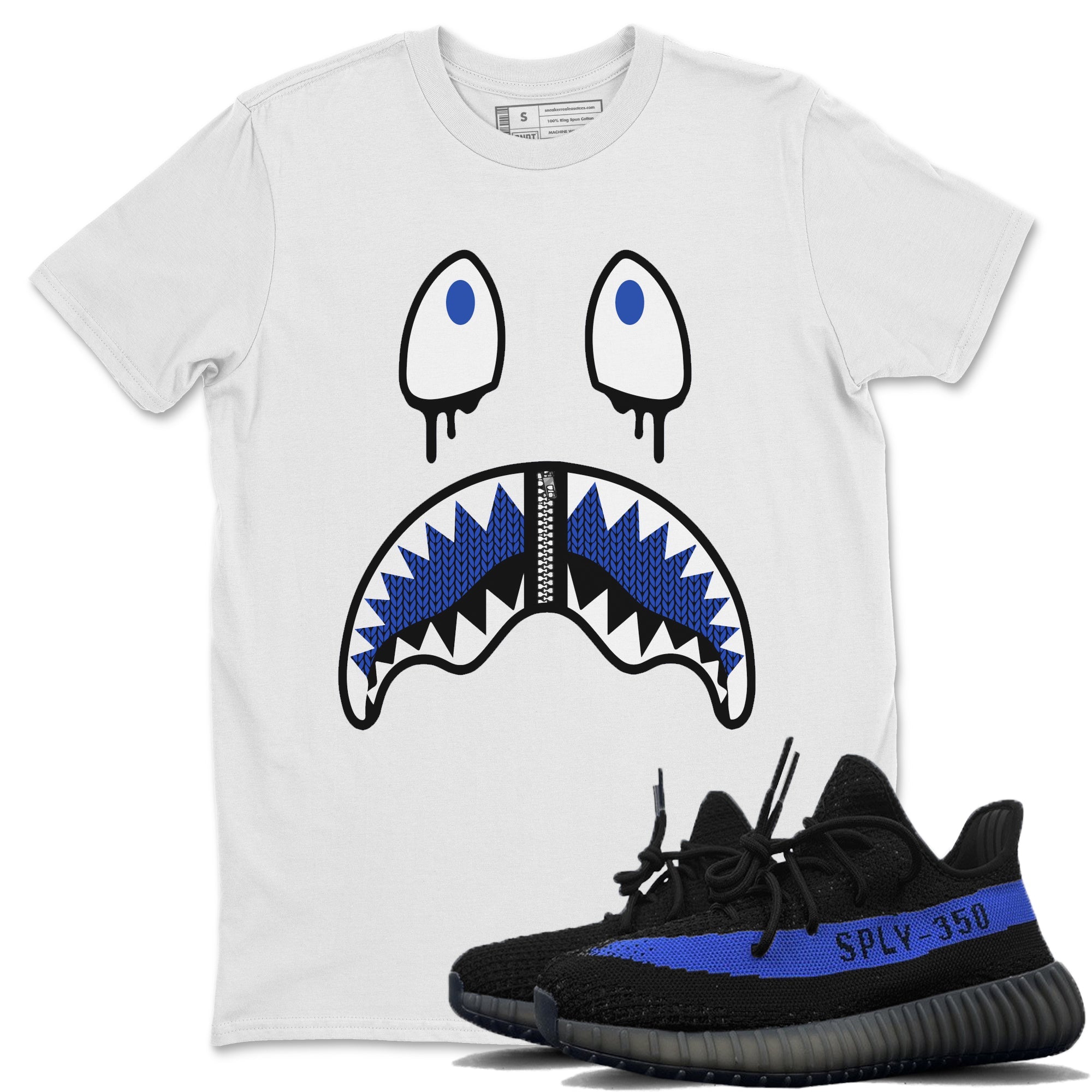 Yeezy 350 Dazzling Blue Shirt To Match Jordans Shark Face Sneaker Tees Yeezy 350 Dazzling Blue Drip Gear Zone Sneaker Matching Clothing Unisex Shirts