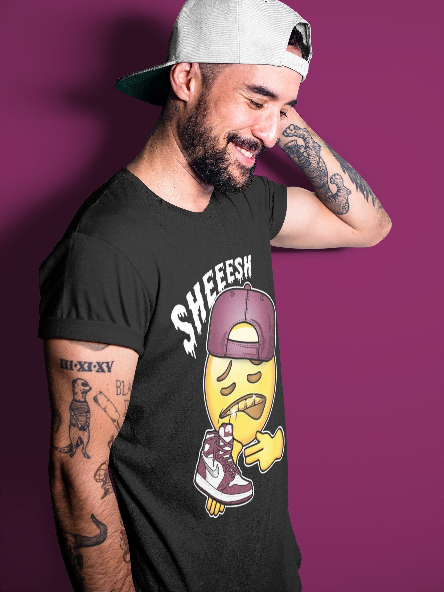 Jordan 1 Bordeaux Sneaker Matching T-Shirt Sheesh Sneaker Tees Jordan 1 Bordeaux Sneaker Release Tees Crew Neck Tees