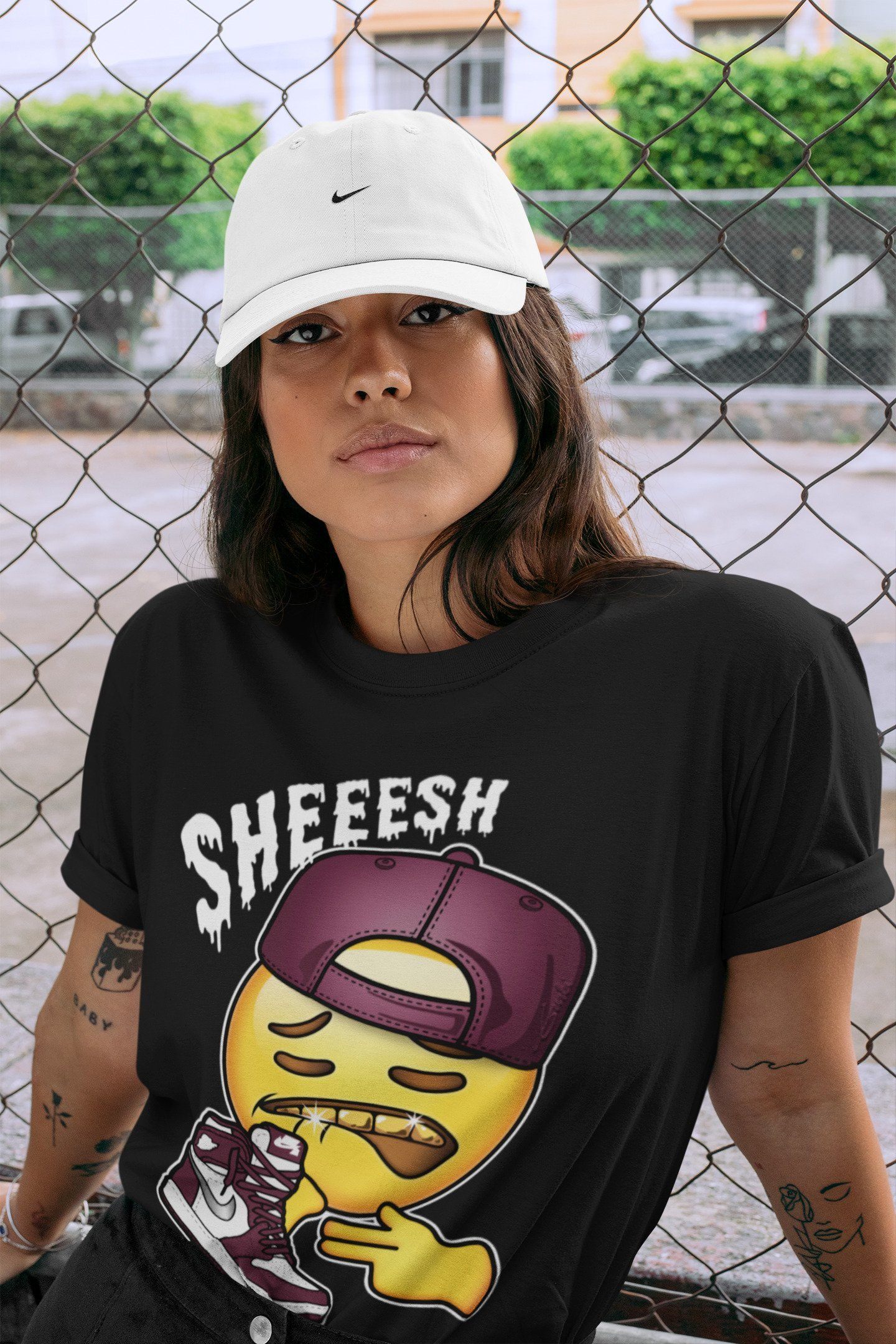 Jordan 1 Bordeaux Sneaker Matching T-Shirt Sheesh Sneaker Tees Jordan 1 Bordeaux Sneaker Release Tees Crew Neck Tees