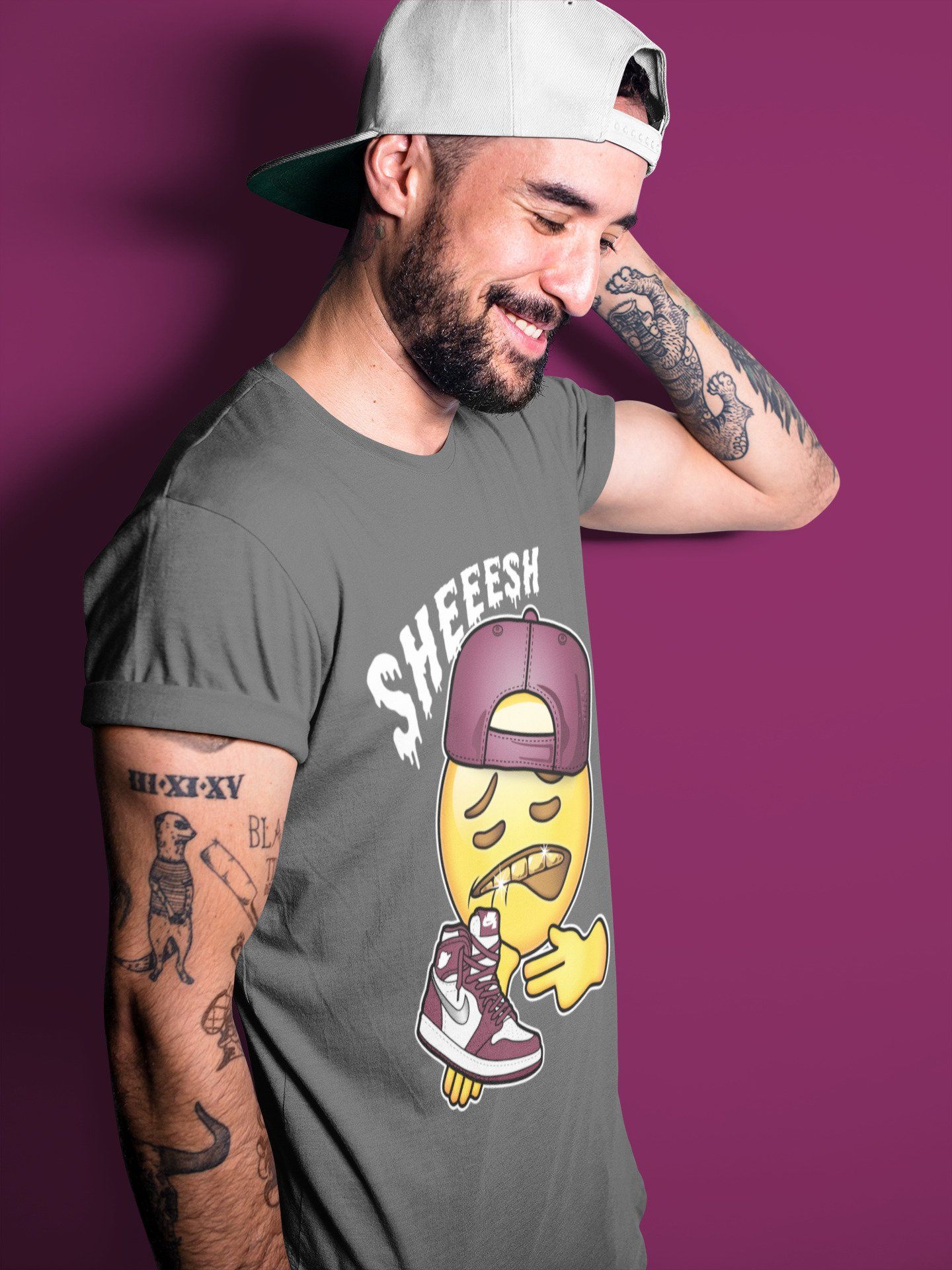 Jordan 1 Bordeaux Sneaker Matching T-Shirt Sheesh Sneaker Tees Jordan 1 Bordeaux Sneaker Release Tees Crew Neck Tees