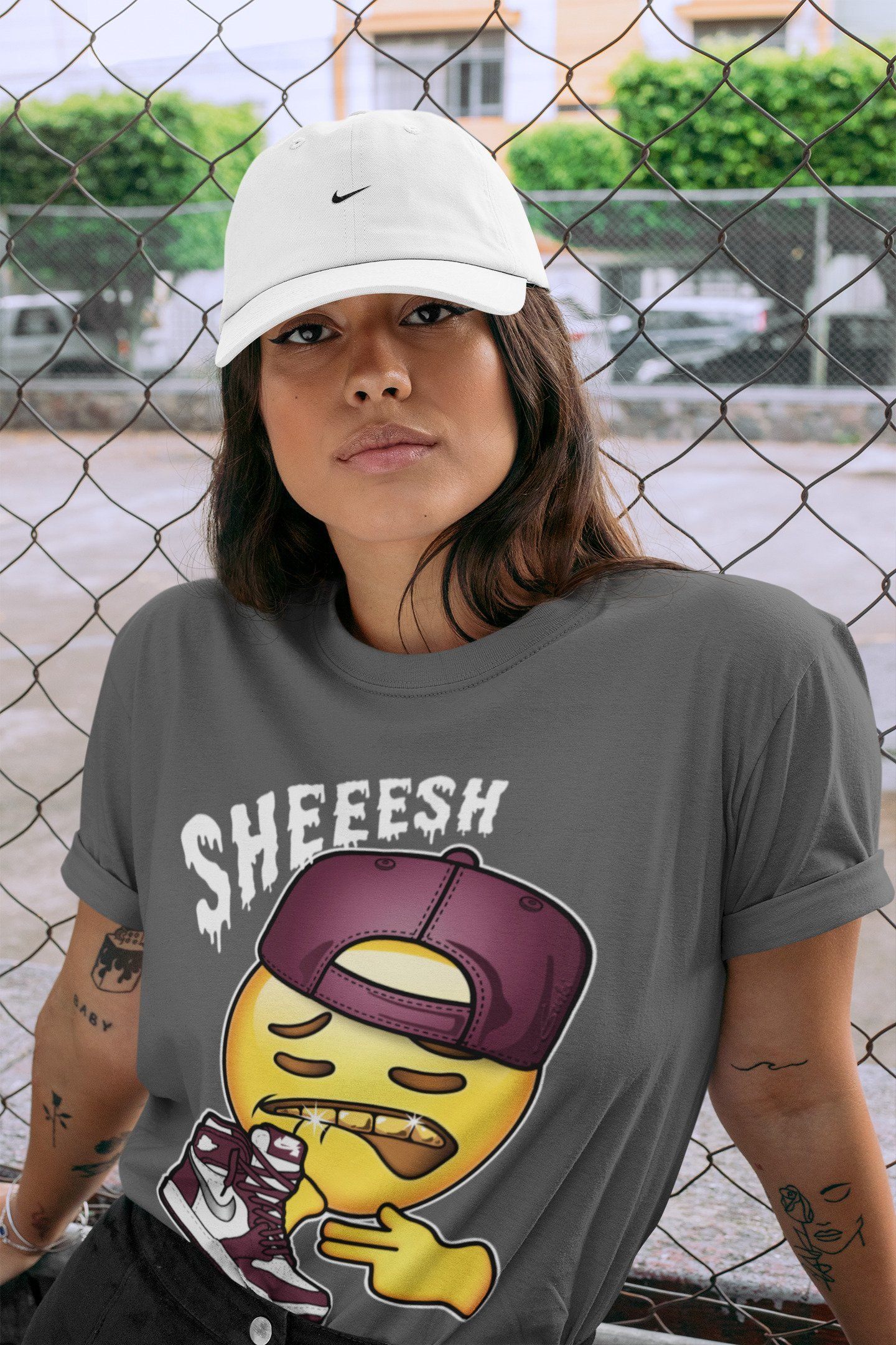 Jordan 1 Bordeaux Sneaker Matching T-Shirt Sheesh Sneaker Tees Jordan 1 Bordeaux Sneaker Release Tees Crew Neck Tees
