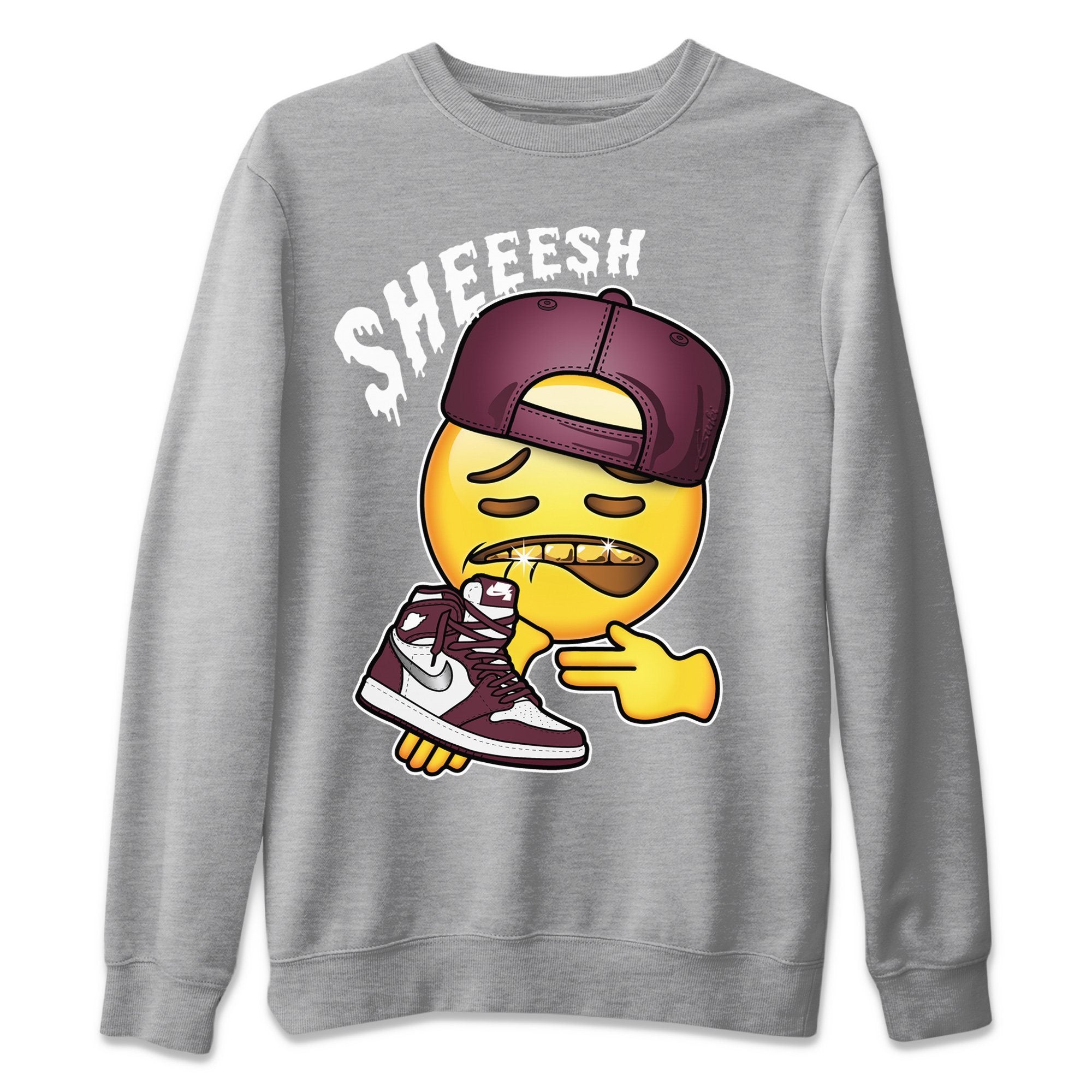 Jordan 1 Bordeaux Sneaker Matching T-Shirt Sheesh Sneaker Tees Jordan 1 Bordeaux Sneaker Release Tees Crew Neck Tees