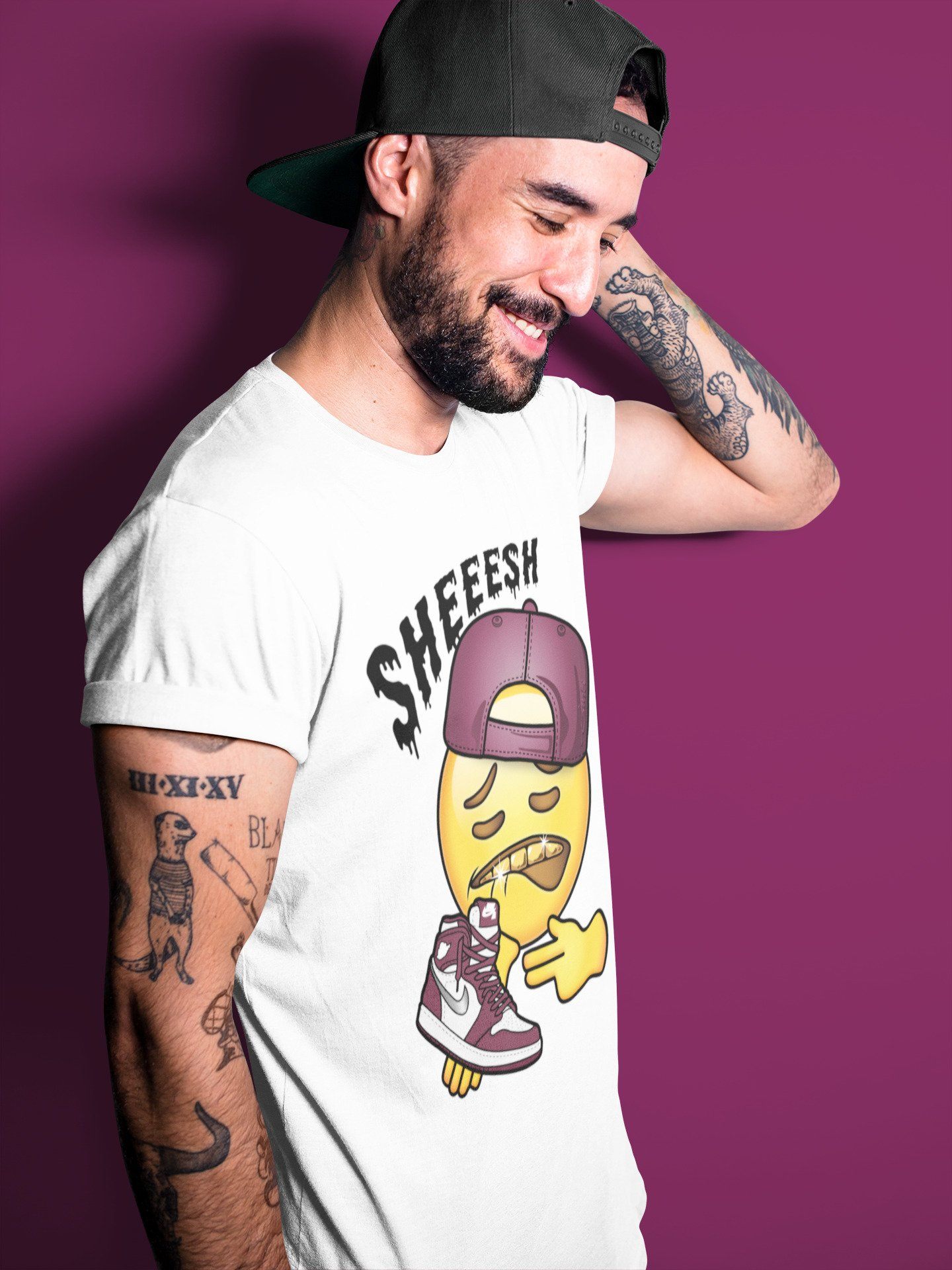 Jordan 1 Bordeaux Sneaker Matching T-Shirt Sheesh Sneaker Tees Jordan 1 Bordeaux Sneaker Release Tees Crew Neck Tees