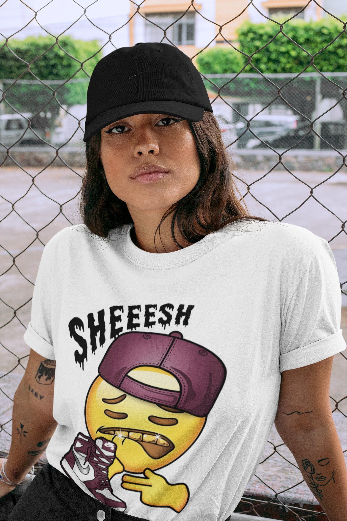 Jordan 1 Bordeaux Sneaker Matching T-Shirt Sheesh Sneaker Tees Jordan 1 Bordeaux Sneaker Release Tees Crew Neck Tees