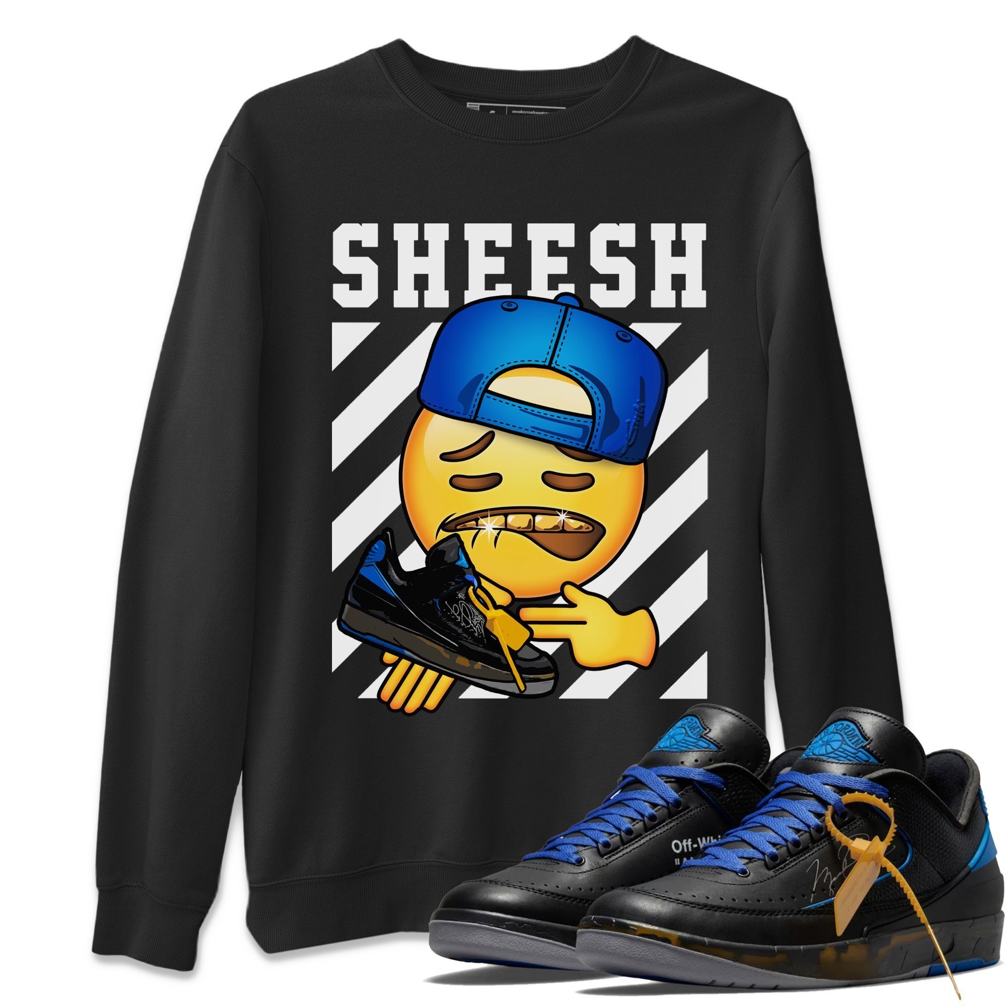 Jordan 2 OFF-WHITE Black Blue Shirt To Match Jordans Sheesh Sneaker Tees Jordan 2 OFF-WHITE Black Blue Drip Gear Zone Sneaker Matching Clothing Unisex Shirts