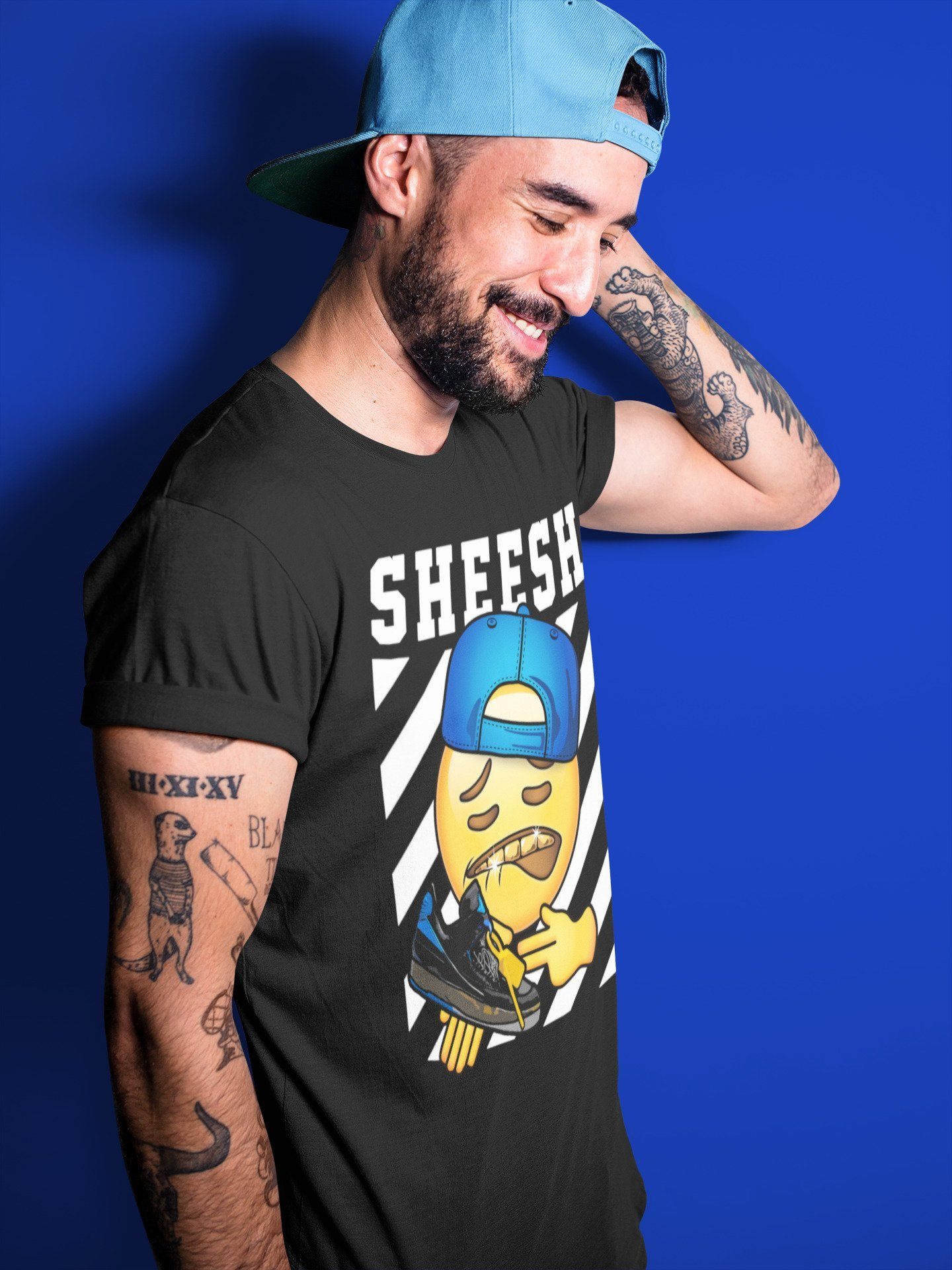 Jordan 2 OFF-WHITE Black Blue Shirt To Match Jordans Sheesh Sneaker Tees Jordan 2 OFF-WHITE Black Blue Drip Gear Zone Sneaker Matching Clothing Unisex Shirts