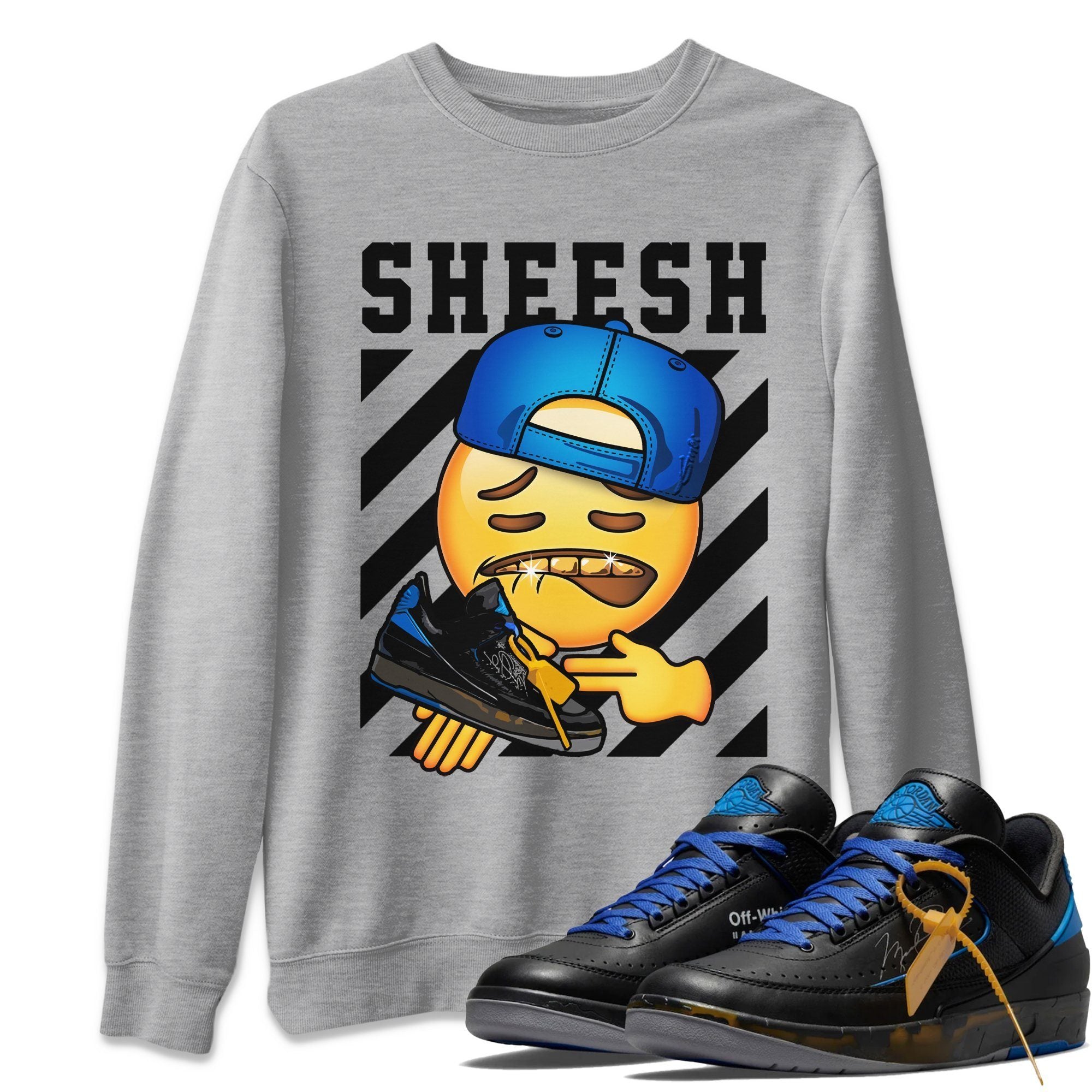 Jordan 2 OFF-WHITE Black Blue Shirt To Match Jordans Sheesh Sneaker Tees Jordan 2 OFF-WHITE Black Blue Drip Gear Zone Sneaker Matching Clothing Unisex Shirts