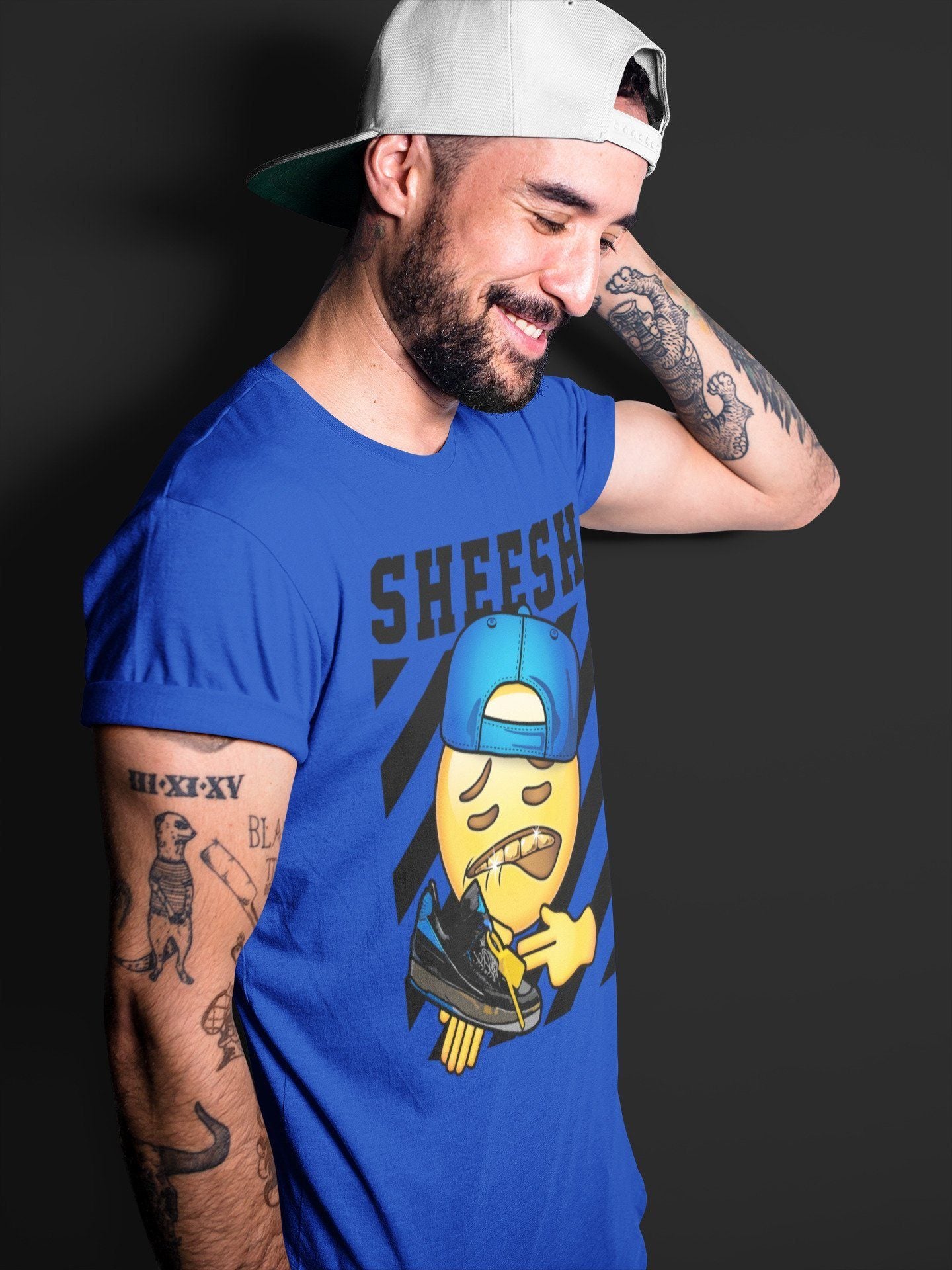 Jordan 2 OFF-WHITE Black Blue Shirt To Match Jordans Sheesh Sneaker Tees Jordan 2 OFF-WHITE Black Blue Drip Gear Zone Sneaker Matching Clothing Unisex Shirts