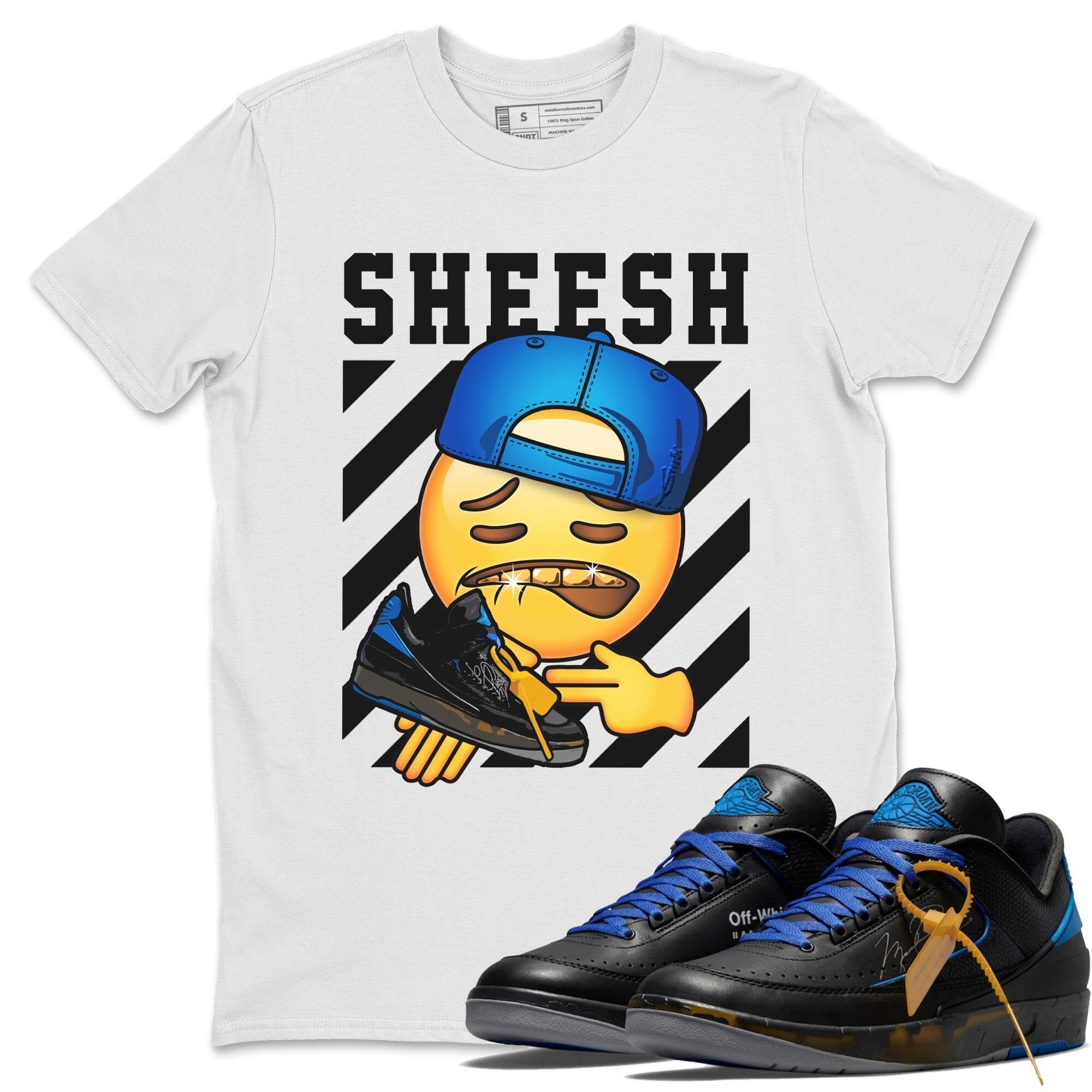 Jordan 2 OFF-WHITE Black Blue Shirt To Match Jordans Sheesh Sneaker Tees Jordan 2 OFF-WHITE Black Blue Drip Gear Zone Sneaker Matching Clothing Unisex Shirts