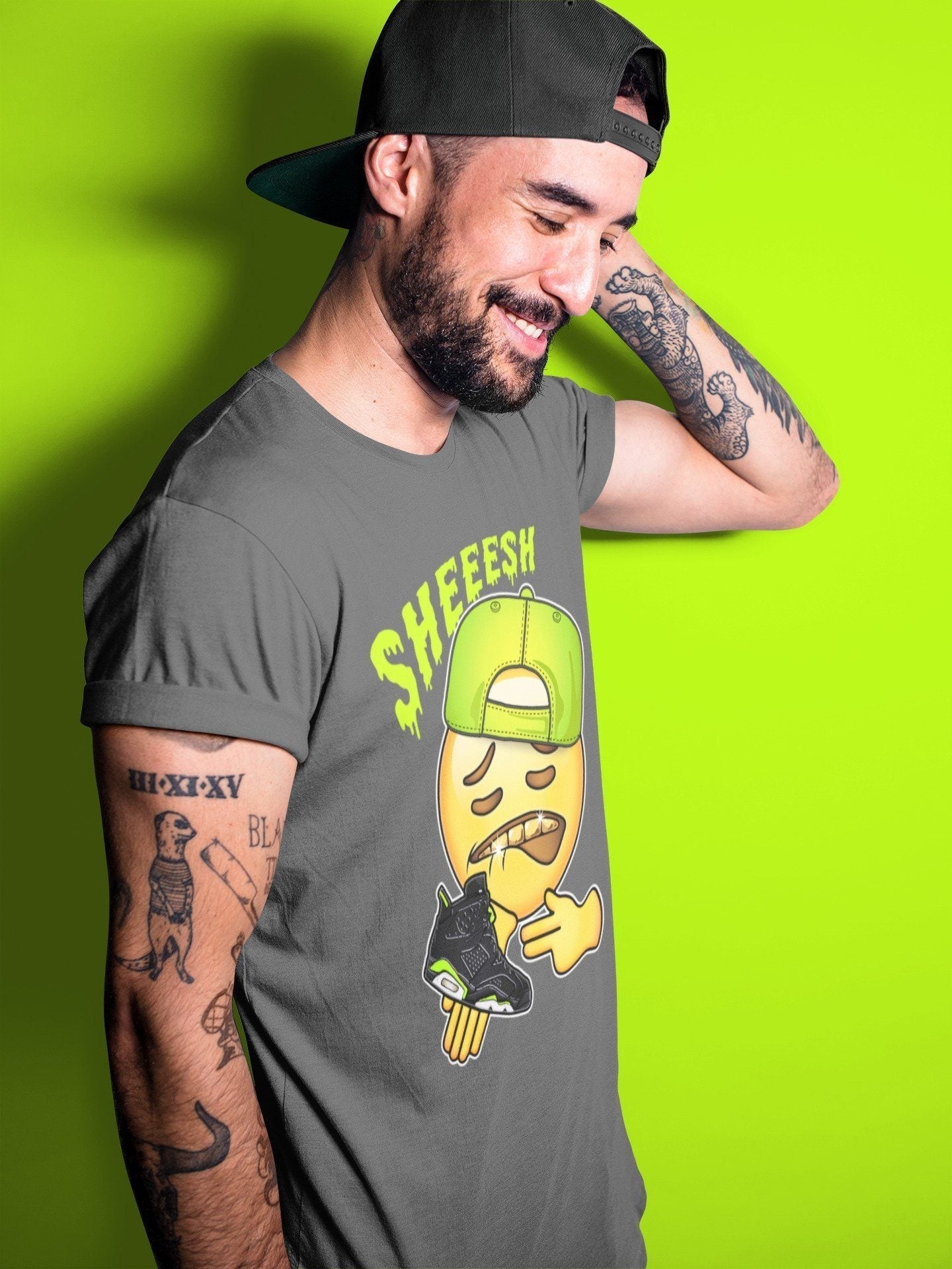 Jordan 6 Electric Green Shirt To Match Jordans Sheesh Sneaker Tees Jordan 6 Electric Green Drip Gear Zone Sneaker Matching Clothing Unisex Shirts