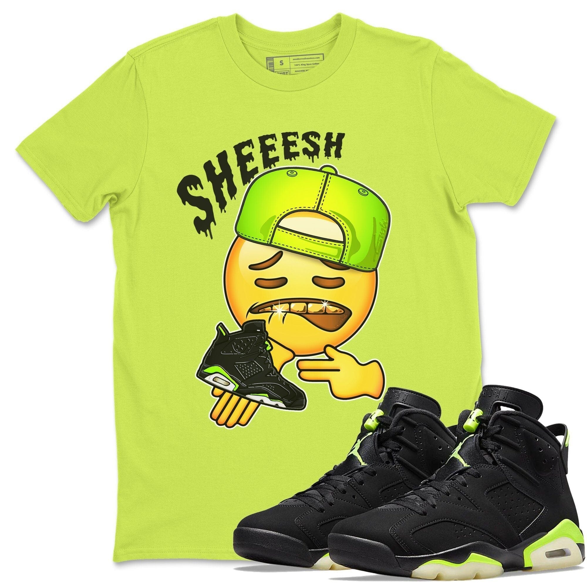 Jordan 6 Electric Green Shirt To Match Jordans Sheesh Sneaker Tees Jordan 6 Electric Green Drip Gear Zone Sneaker Matching Clothing Unisex Shirts