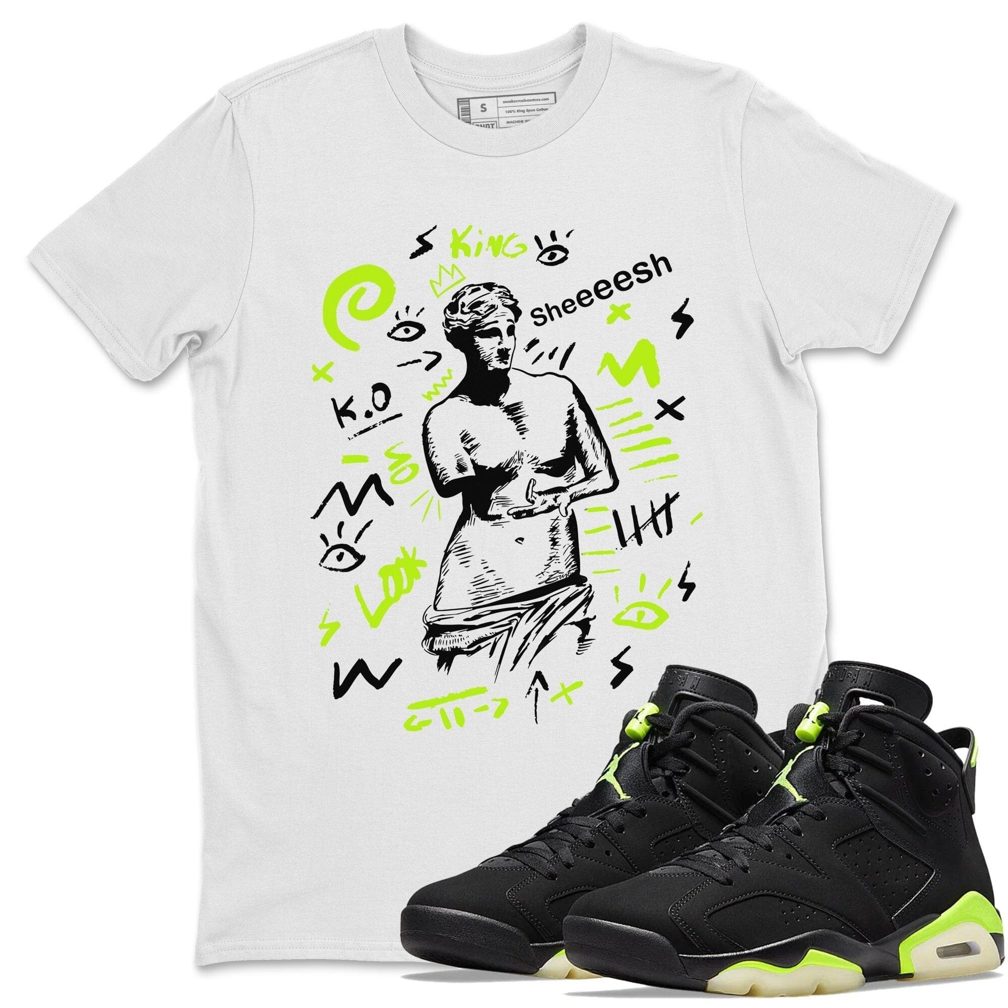 Jordan 6 Electric Green Shirt To Match Jordans Sheesh Meme Sneaker Tees Jordan 6 Electric Green Drip Gear Zone Sneaker Matching Clothing Unisex Shirts