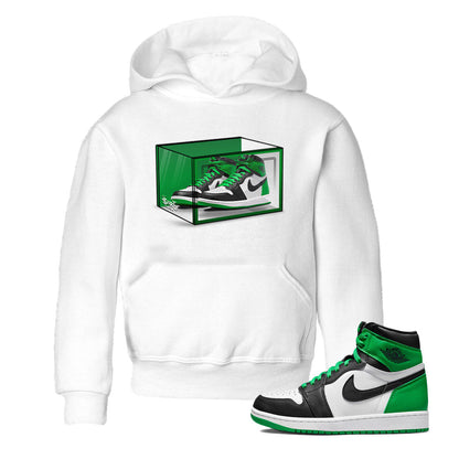 Air Jordan 1 Celtics Sneaker Match Tees Shoe Box Shirts Air Jordan 1 Lucky Green Celtics Tees Kids Shirts White 1