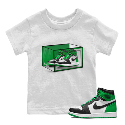 Air Jordan 1 Celtics Sneaker Match Tees Shoe Box Shirts Air Jordan 1 Lucky Green Celtics Tees Kids Shirts White 1