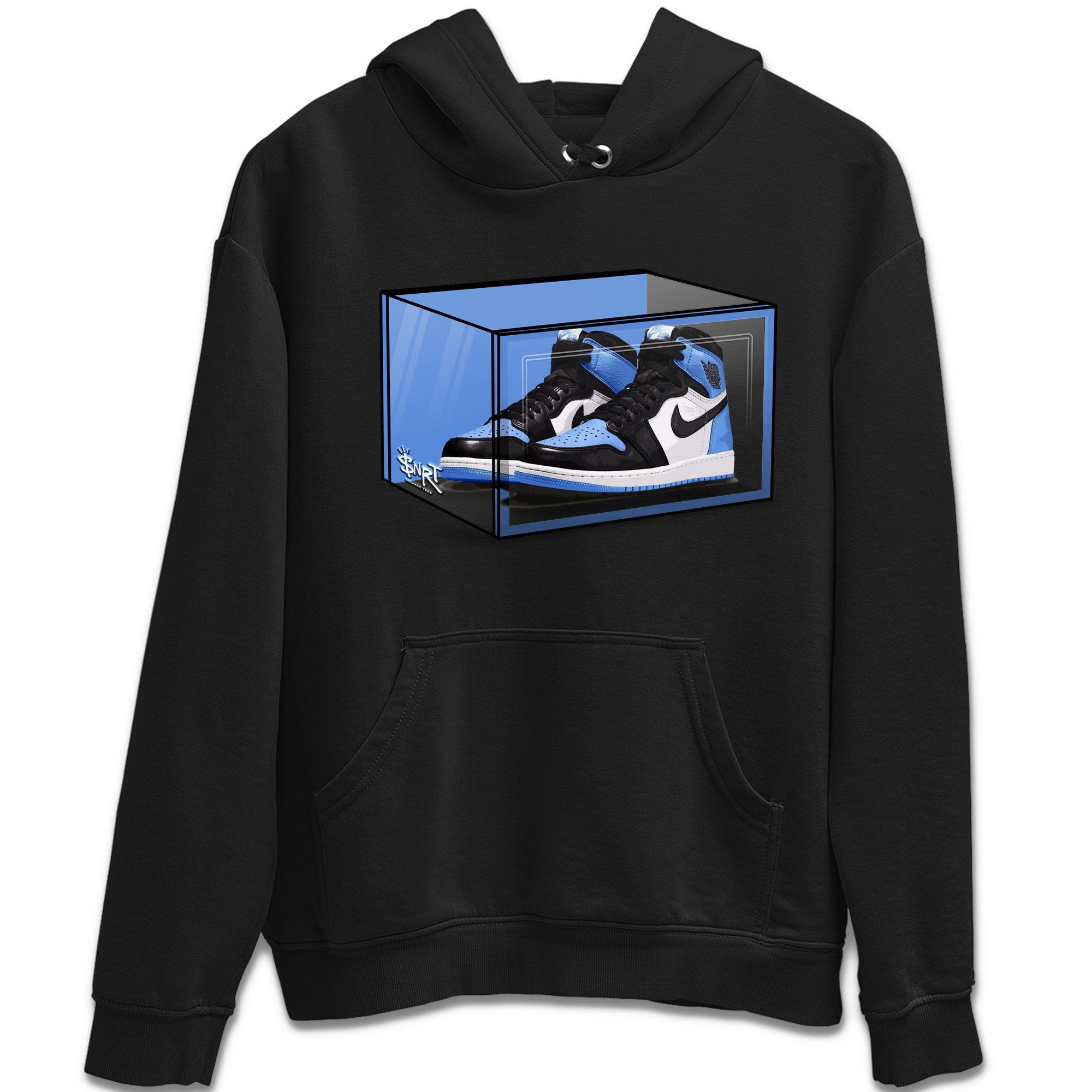 Air Jordan 1 Retro High OG UNC Toe shirt to match jordans Shoe Box Streetwear Sneaker Shirt UNC Toe 1s Drip Gear Zone Sneaker Matching Clothing Unisex Black 2 T-Shirt