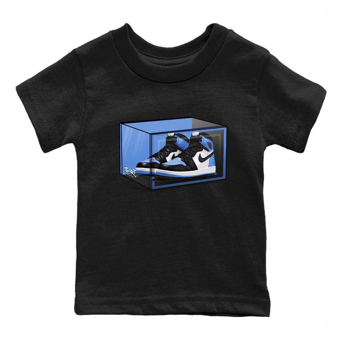 Air Jordan 1 Retro High OG UNC Toe shirt to match jordans Shoe Box Streetwear Sneaker Shirt UNC Toe 1s Drip Gear Zone Sneaker Matching Clothing Baby Toddler Black 2 T-Shirt