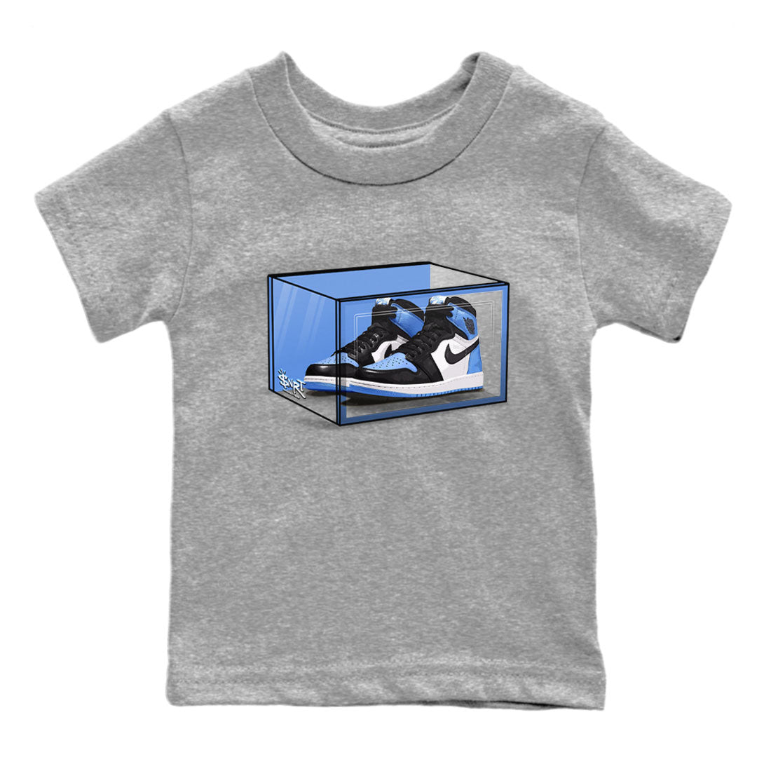 Air Jordan 1 Retro High OG UNC Toe shirt to match jordans Shoe Box Streetwear Sneaker Shirt UNC Toe 1s Drip Gear Zone Sneaker Matching Clothing Baby Toddler Heather Grey 2 T-Shirt