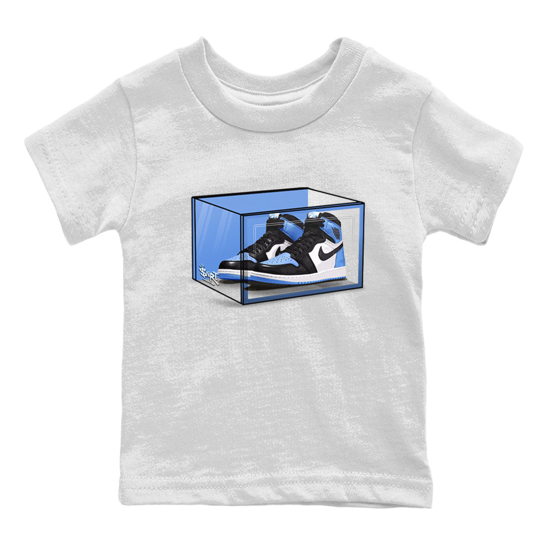 Air Jordan 1 Retro High OG UNC Toe shirt to match jordans Shoe Box Streetwear Sneaker Shirt UNC Toe 1s Drip Gear Zone Sneaker Matching Clothing Baby Toddler White 2 T-Shirt