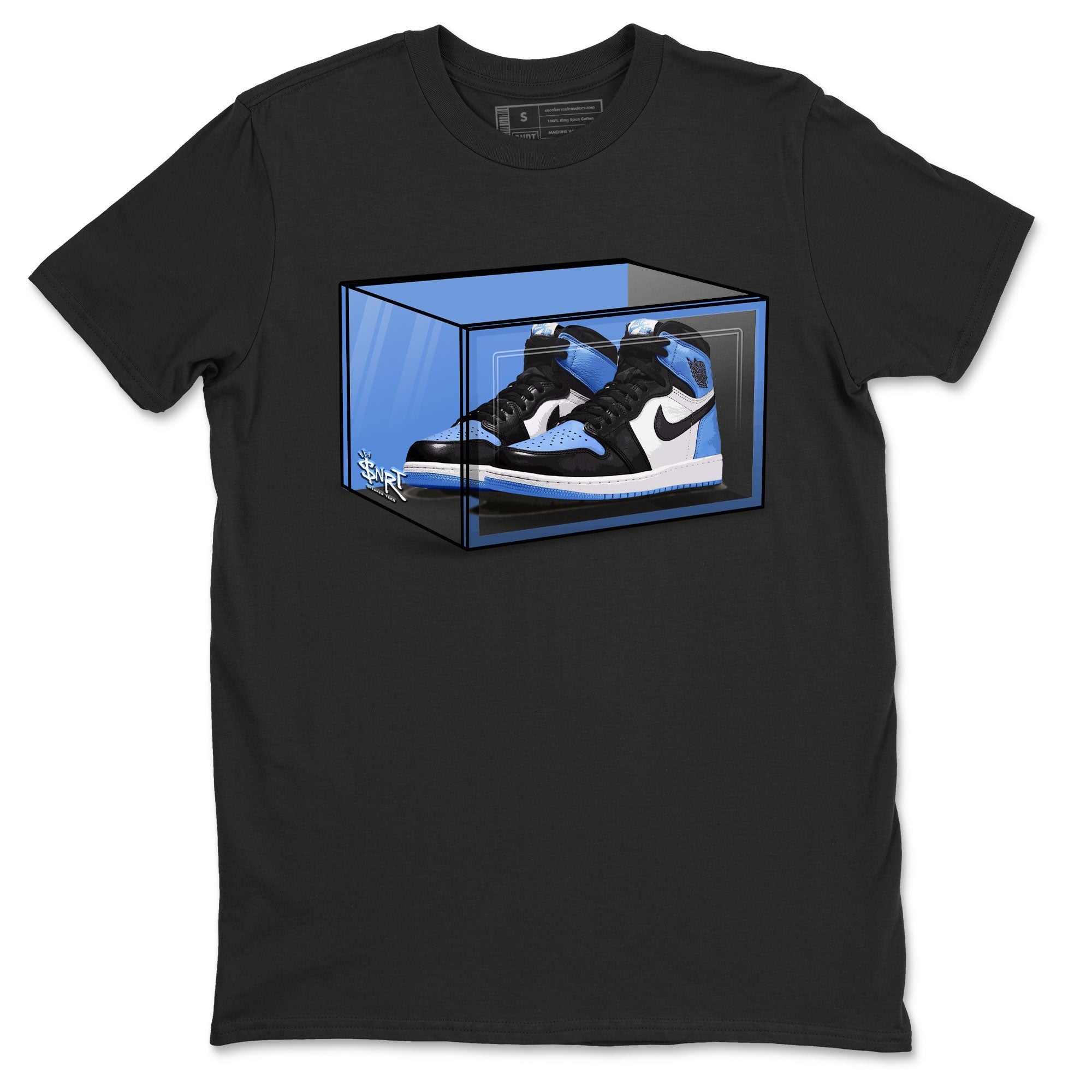 Air Jordan 1 Retro High OG UNC Toe shirt to match jordans Shoe Box Streetwear Sneaker Shirt UNC Toe 1s Drip Gear Zone Sneaker Matching Clothing Unisex Black 2 T-Shirt