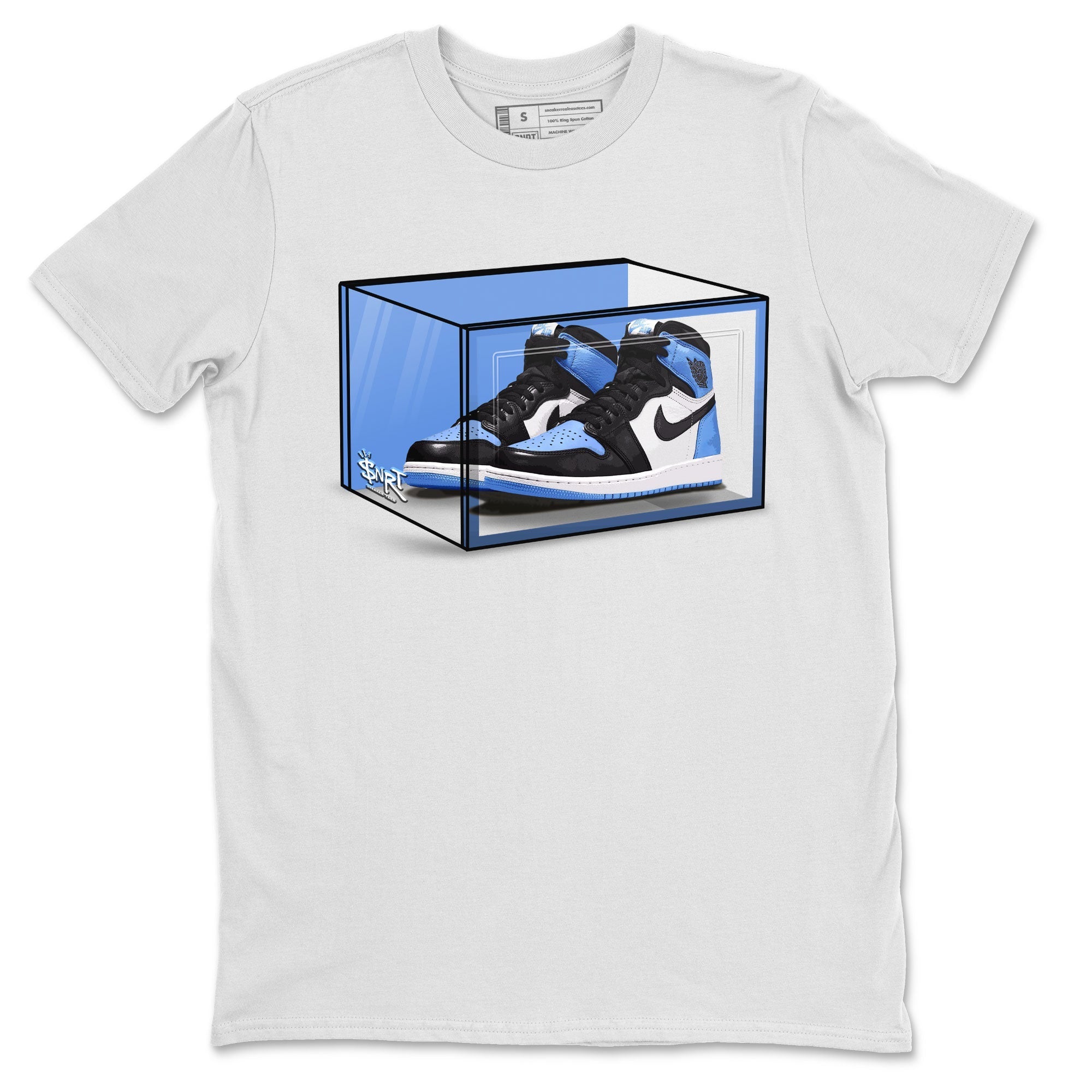 Air Jordan 1 Retro High OG UNC Toe shirt to match jordans Shoe Box Streetwear Sneaker Shirt UNC Toe 1s Drip Gear Zone Sneaker Matching Clothing Unisex White 2 T-Shirt