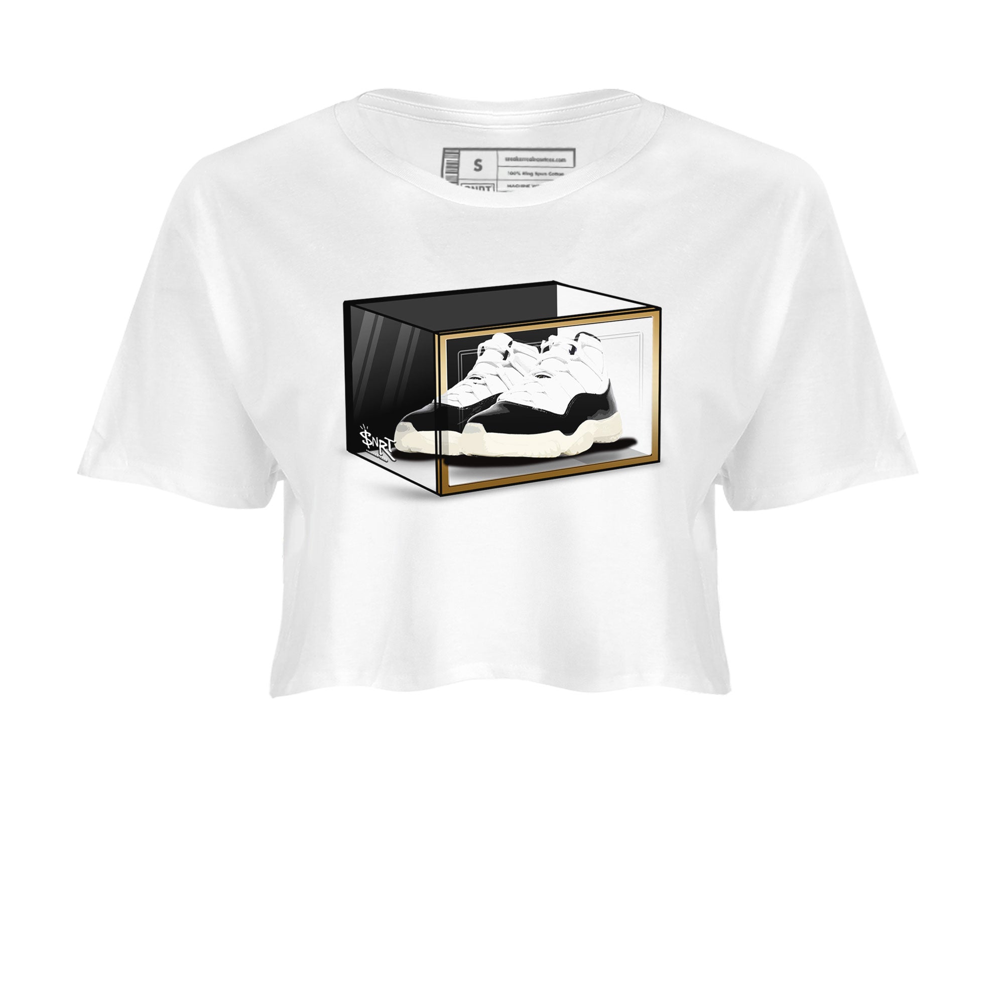 11s Gratitude shirt to match jordans Shoe Box sneaker tees Air Jordan 11 Gratitude Drip Gear Zone Sneaker Matching Shirt White 2 Crop T-Shirt