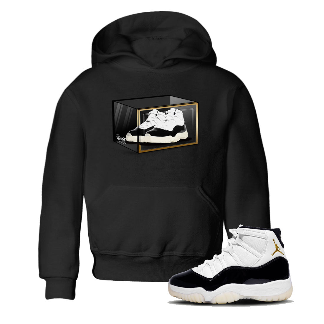 11s Gratitude shirt to match jordans Shoe Box sneaker tees Air Jordan 11 Gratitude Drip Gear Zone Sneaker Matching Shirt Baby Toddler Black 1 T-Shirt
