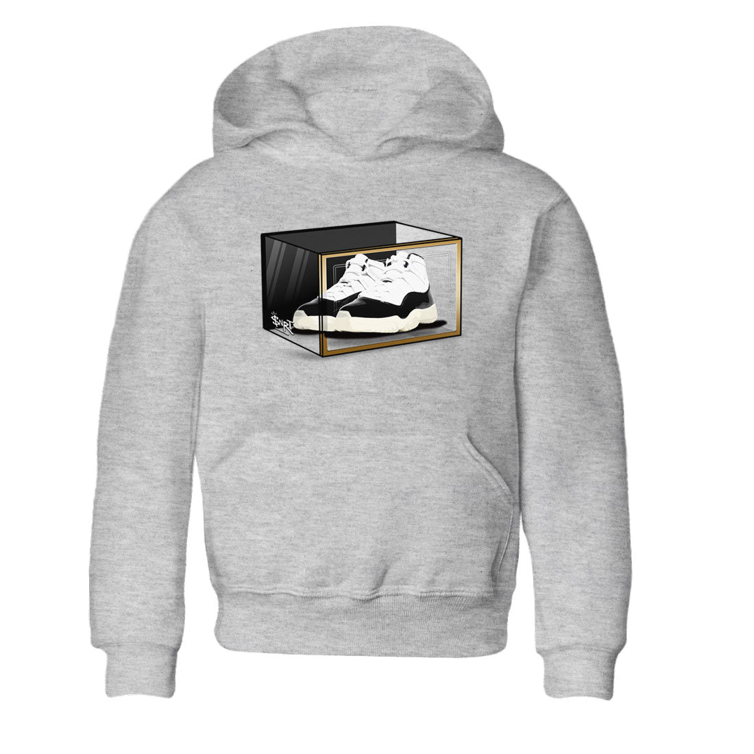 11s Gratitude shirt to match jordans Shoe Box sneaker tees Air Jordan 11 Gratitude Drip Gear Zone Sneaker Matching Shirt Baby Toddler Heather Grey 2 T-Shirt