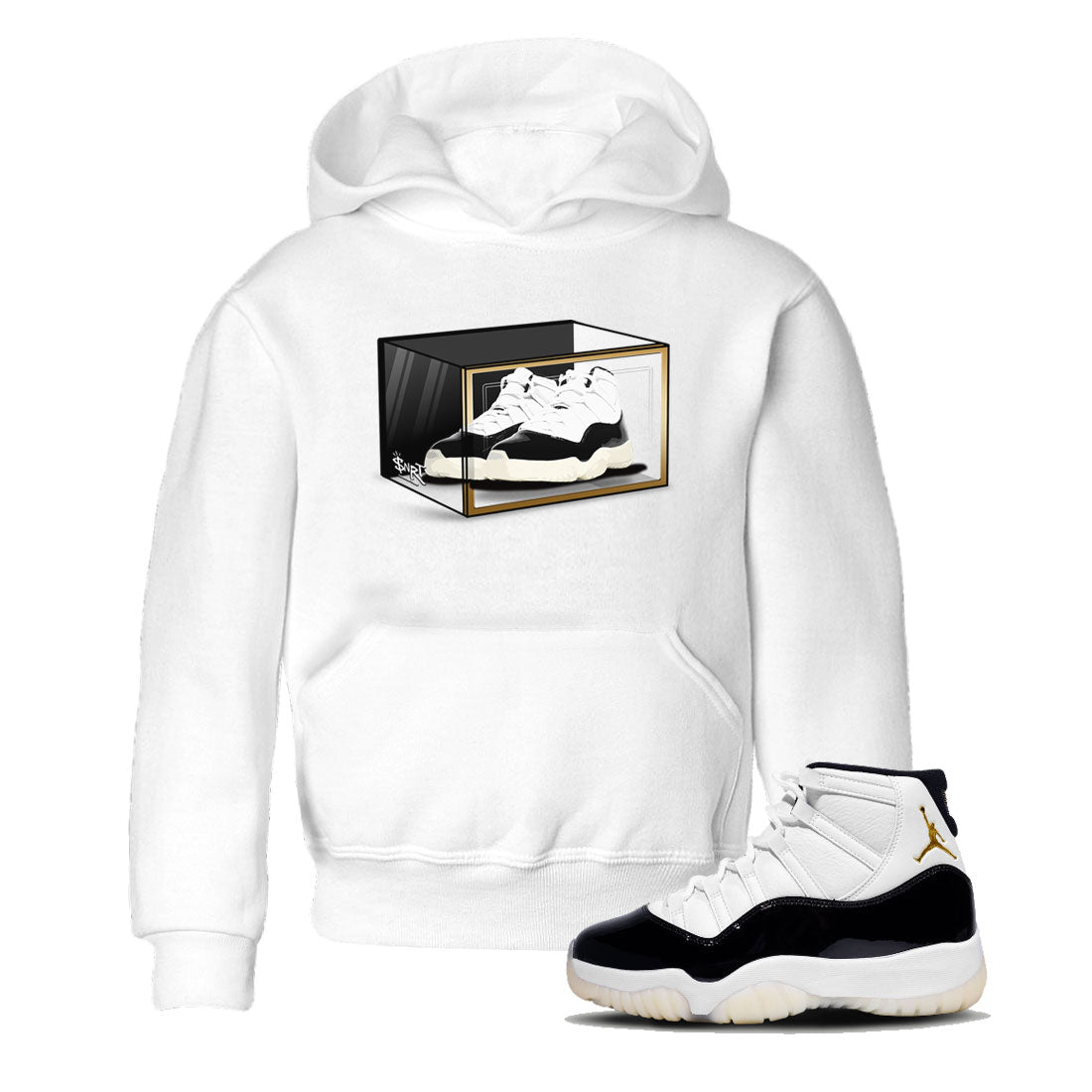 11s Gratitude shirt to match jordans Shoe Box sneaker tees Air Jordan 11 Gratitude Drip Gear Zone Sneaker Matching Shirt Baby Toddler White 1 T-Shirt