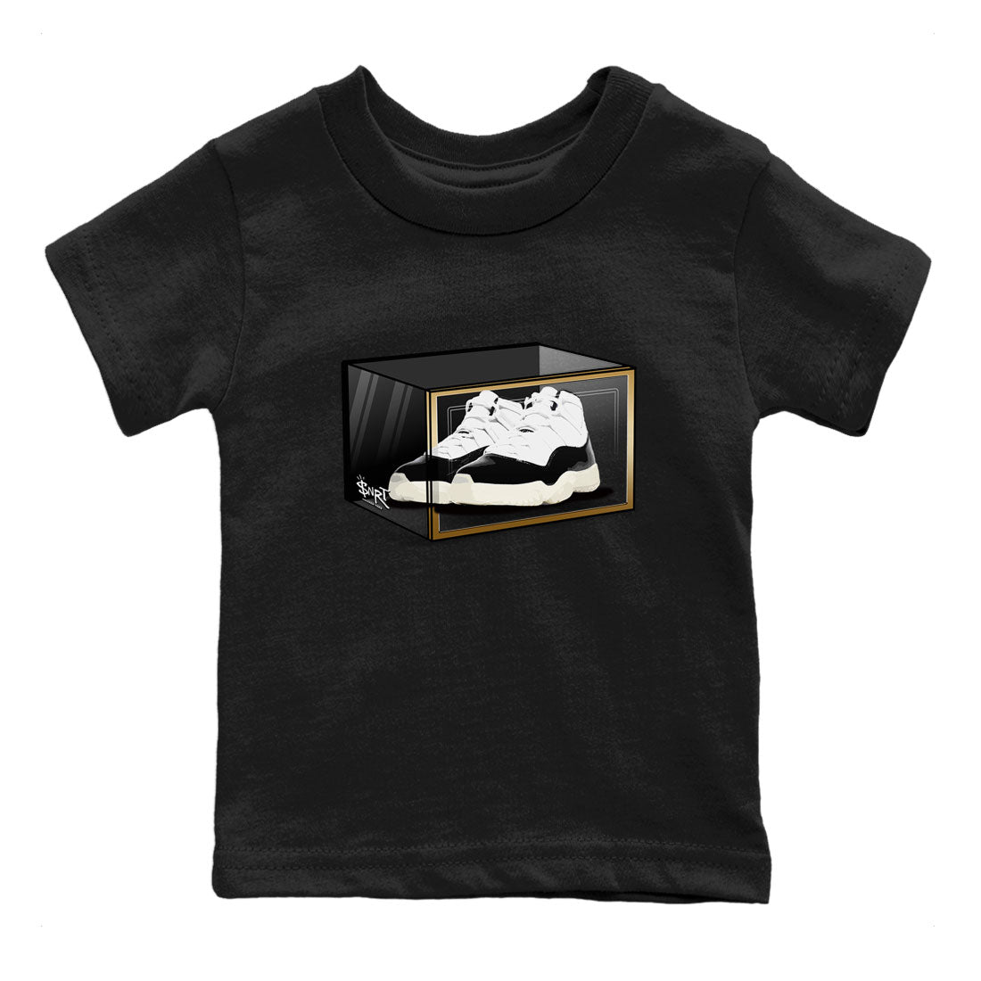 11s Gratitude shirt to match jordans Shoe Box sneaker tees Air Jordan 11 Gratitude Drip Gear Zone Sneaker Matching Shirt Baby Toddler Black 2 T-Shirt