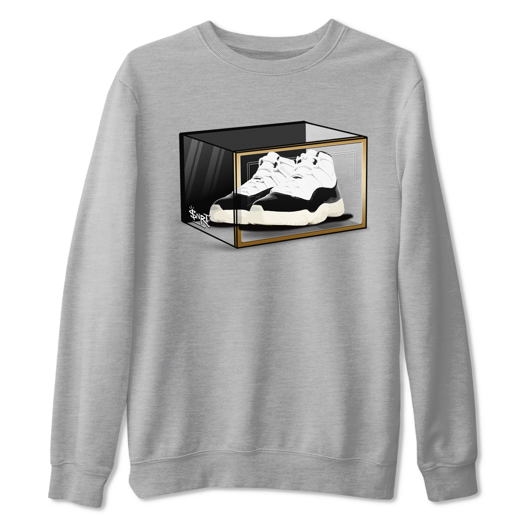 11s Gratitude shirt to match jordans Shoe Box sneaker tees Air Jordan 11 Gratitude Drip Gear Zone Sneaker Matching Shirt Unisex Heather Grey 2 T-Shirt