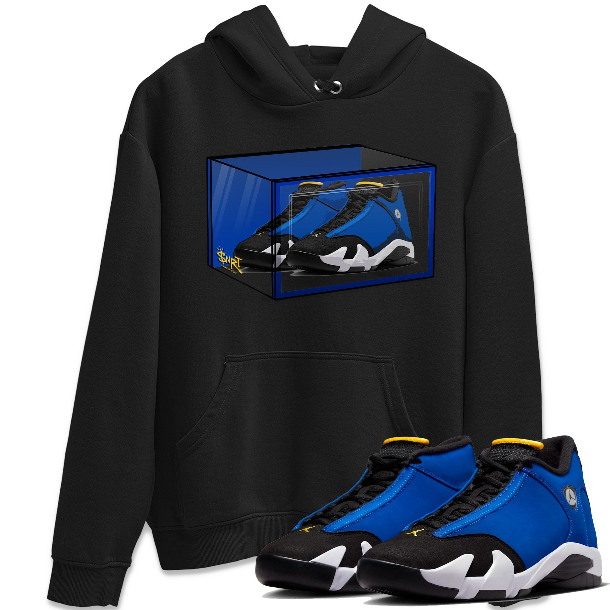 Air Jordan 14 Laney Sneaker Match Tees Shoe Box Sneaker Tees Jordan 14 Laney Sneaker Release Tees Unisex Shirts Black 1