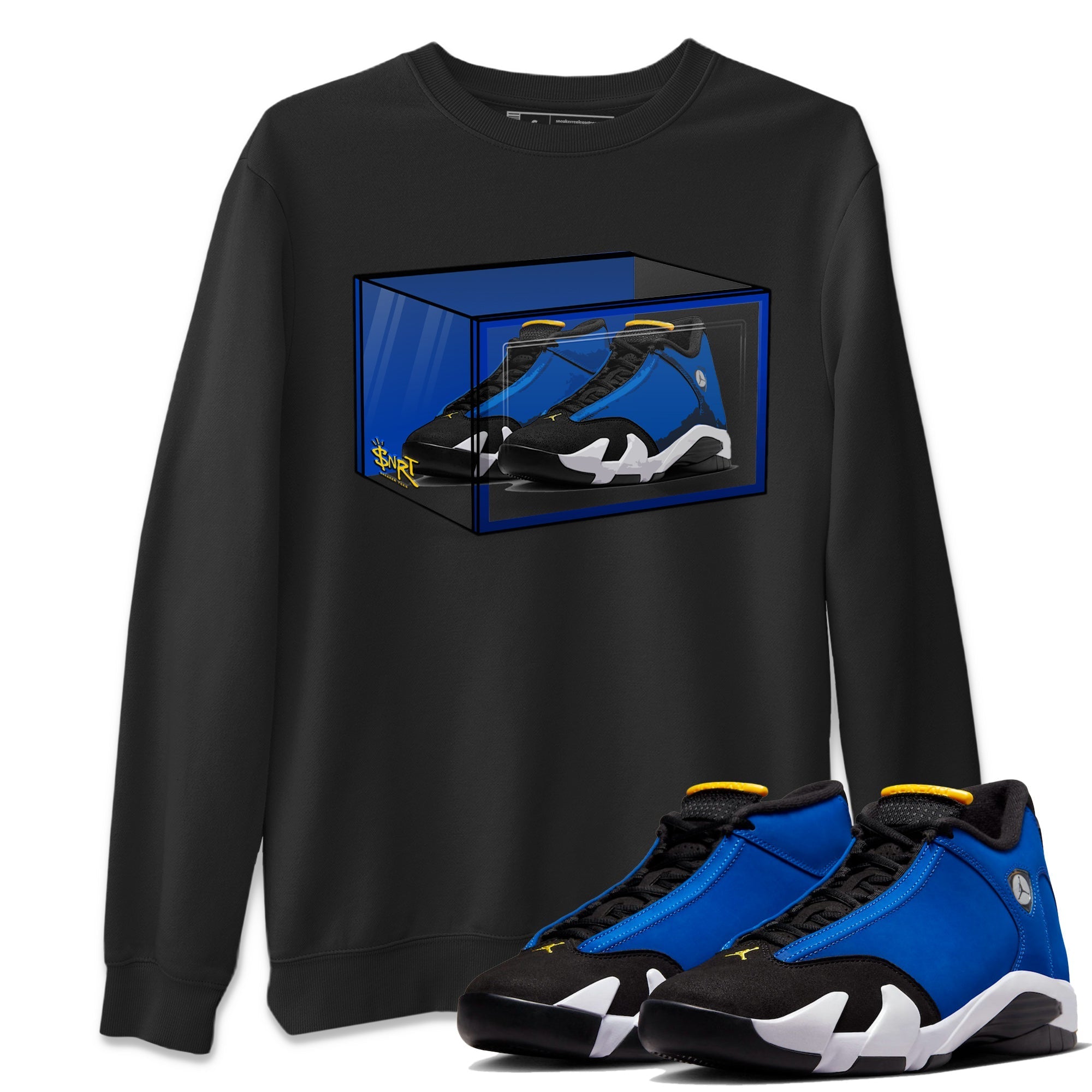 Air Jordan 14 Laney Sneaker Match Tees Shoe Box Sneaker Tees Jordan 14 Laney Sneaker Release Tees Unisex Shirts Black 1