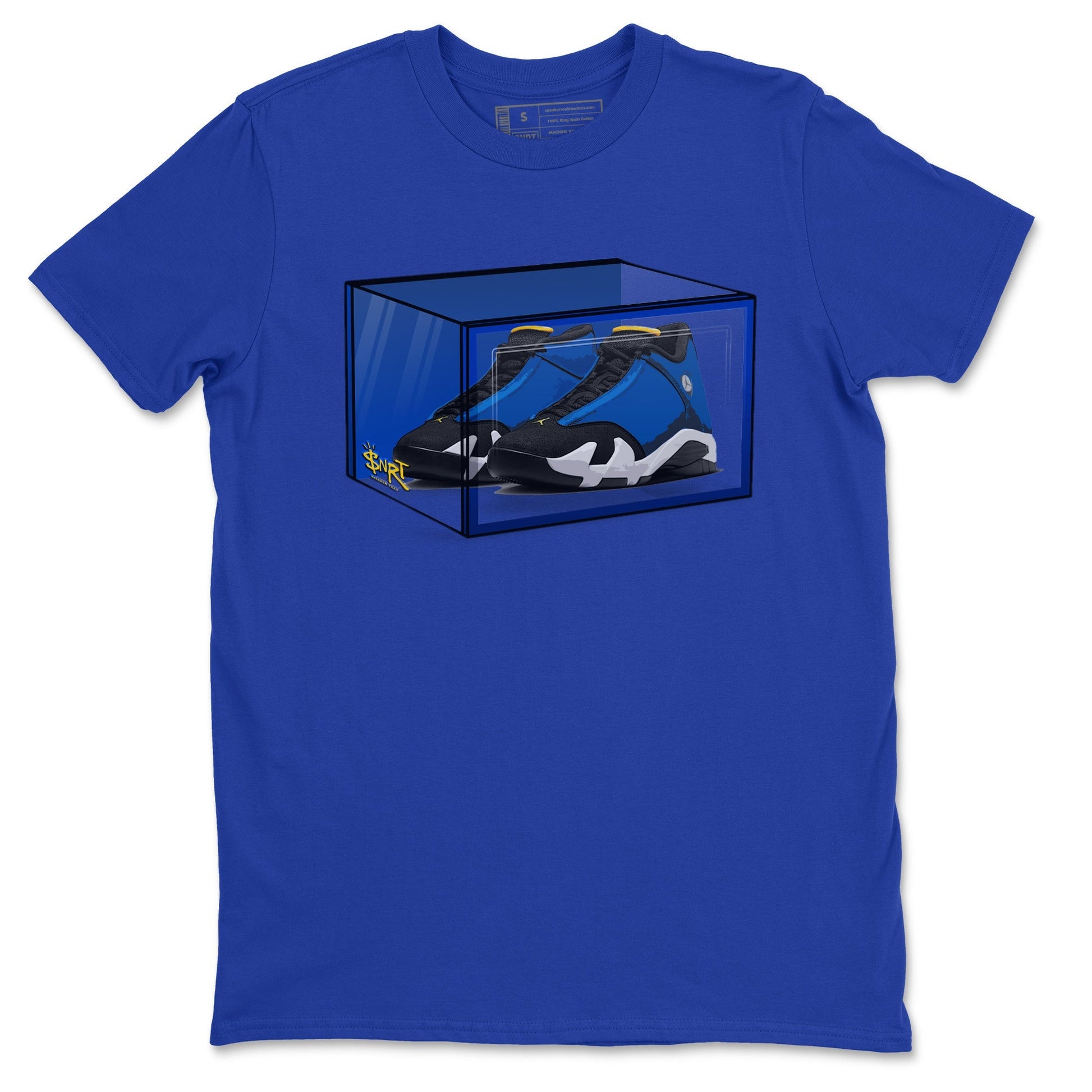 Air Jordan 14 Laney Sneaker Match Tees Shoe Box Sneaker Tees Jordan 14 Laney Sneaker Release Tees Unisex Shirts Royal Blue 2