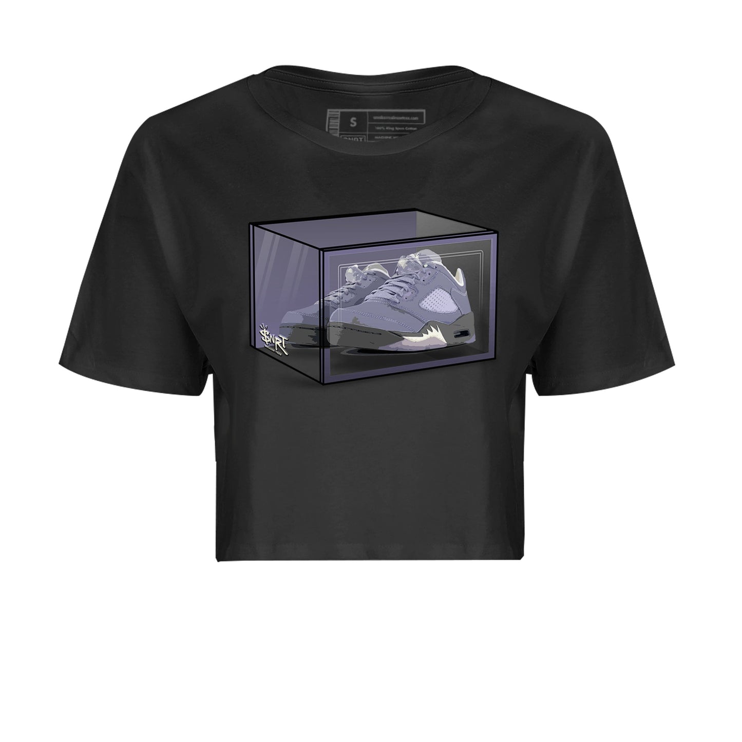 Air Jordan 5 Indigo Haze Sneaker Match Tees Shoe Box Sneaker Tees 5s Indigo Haze Sneaker Release Tees Women's Shirts Black 2