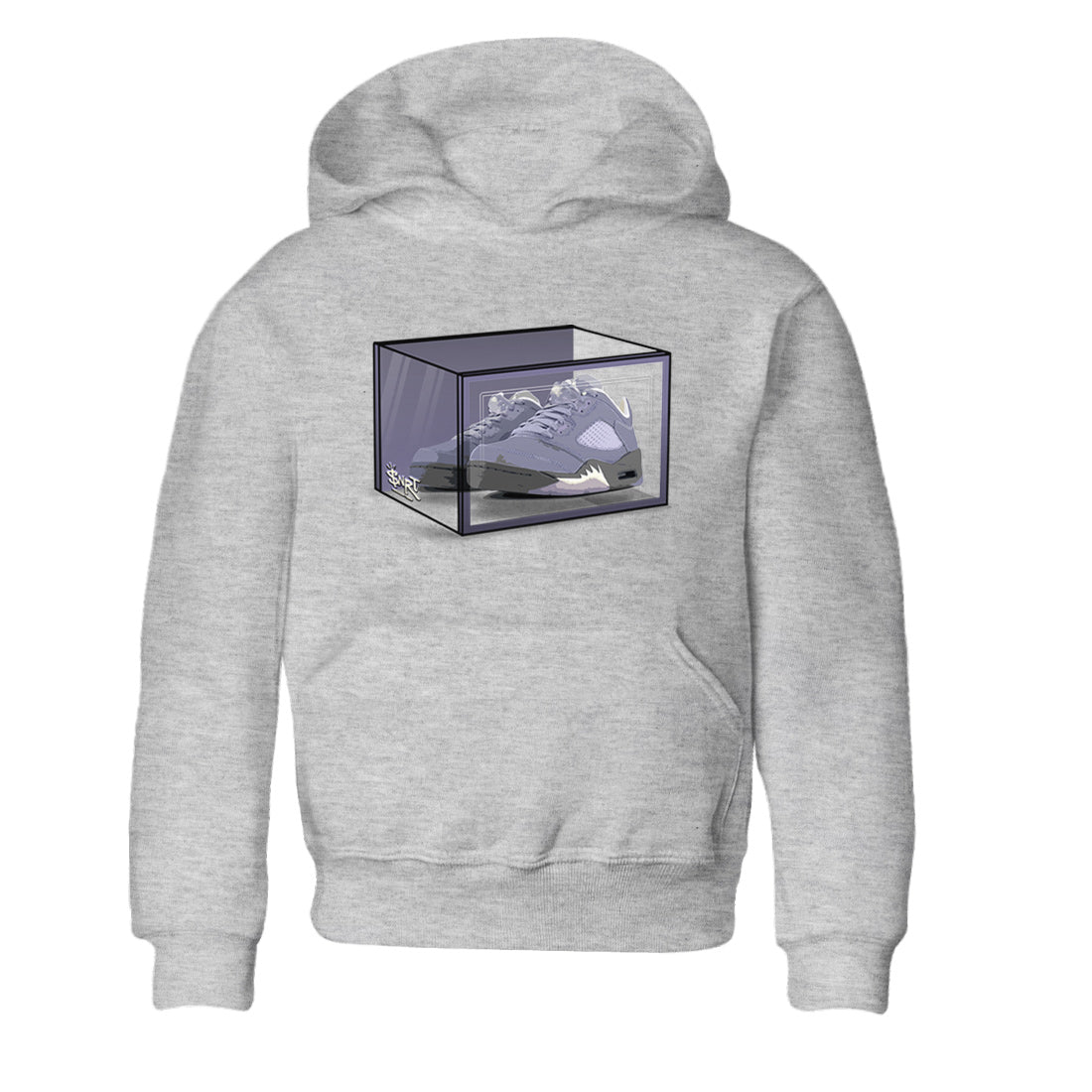 Air Jordan 5 Indigo Haze Sneaker Match Tees Shoe Box Sneaker Tees 5s Indigo Haze Sneaker Release Tees Kids Shirts Heather Grey 2