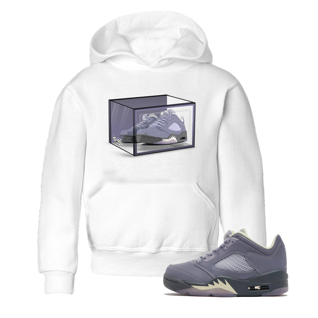 Air Jordan 5 Indigo Haze Sneaker Match Tees Shoe Box Sneaker Tees 5s Indigo Haze Sneaker Release Tees Kids Shirts White 1
