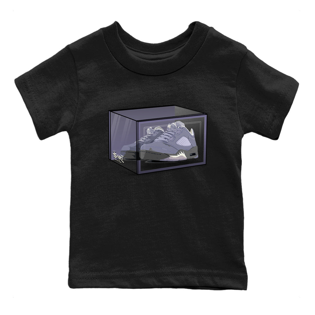 Air Jordan 5 Indigo Haze Sneaker Match Tees Shoe Box Sneaker Tees 5s Indigo Haze Sneaker Release Tees Kids Shirts Black 2