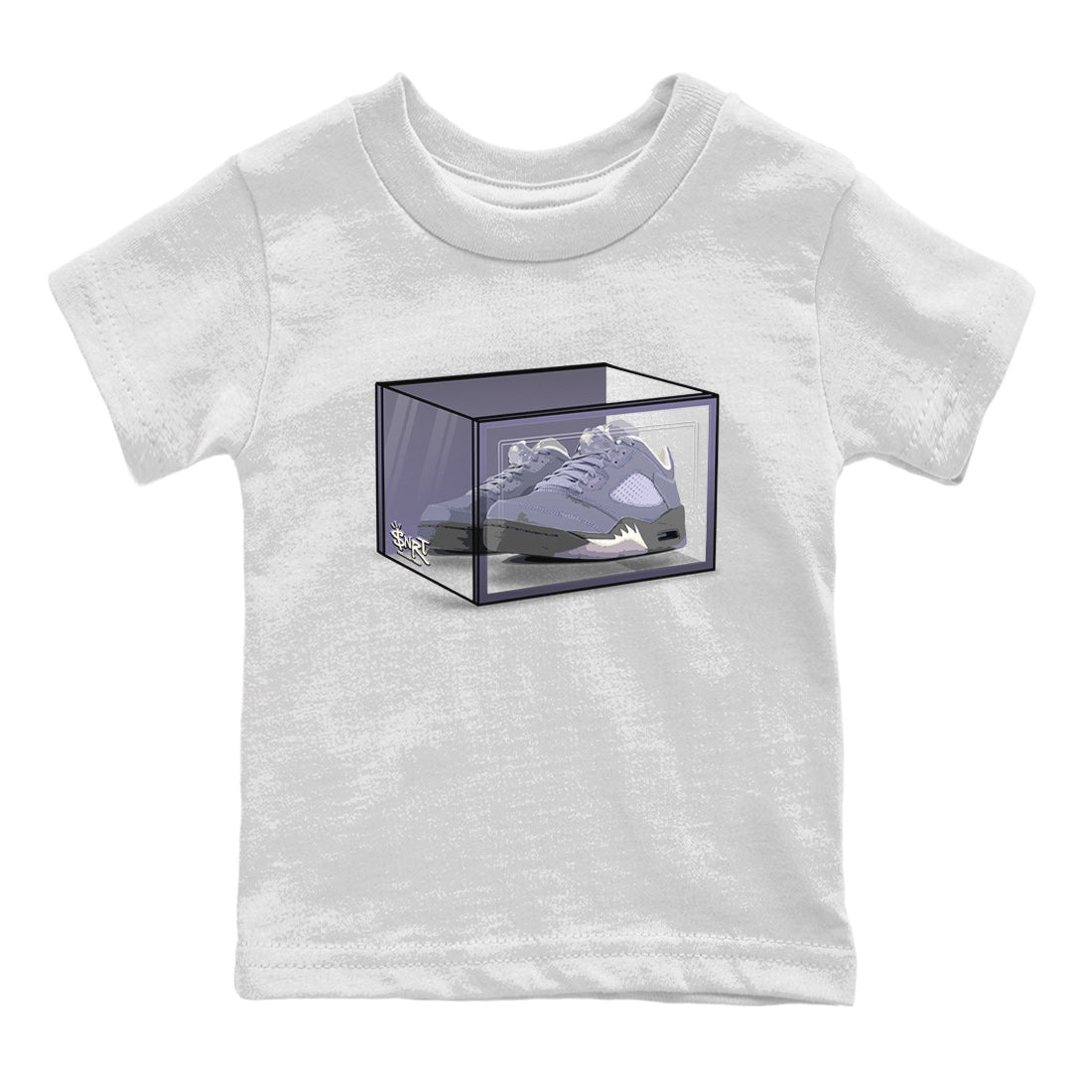 Air Jordan 5 Indigo Haze Sneaker Match Tees Shoe Box Sneaker Tees 5s Indigo Haze Sneaker Release Tees Kids Shirts White 2