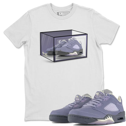 Air Jordan 5 Indigo Haze Sneaker Match Tees Shoe Box Sneaker Tees 5s Indigo Haze Sneaker Release Tees Unisex Shirts White 1