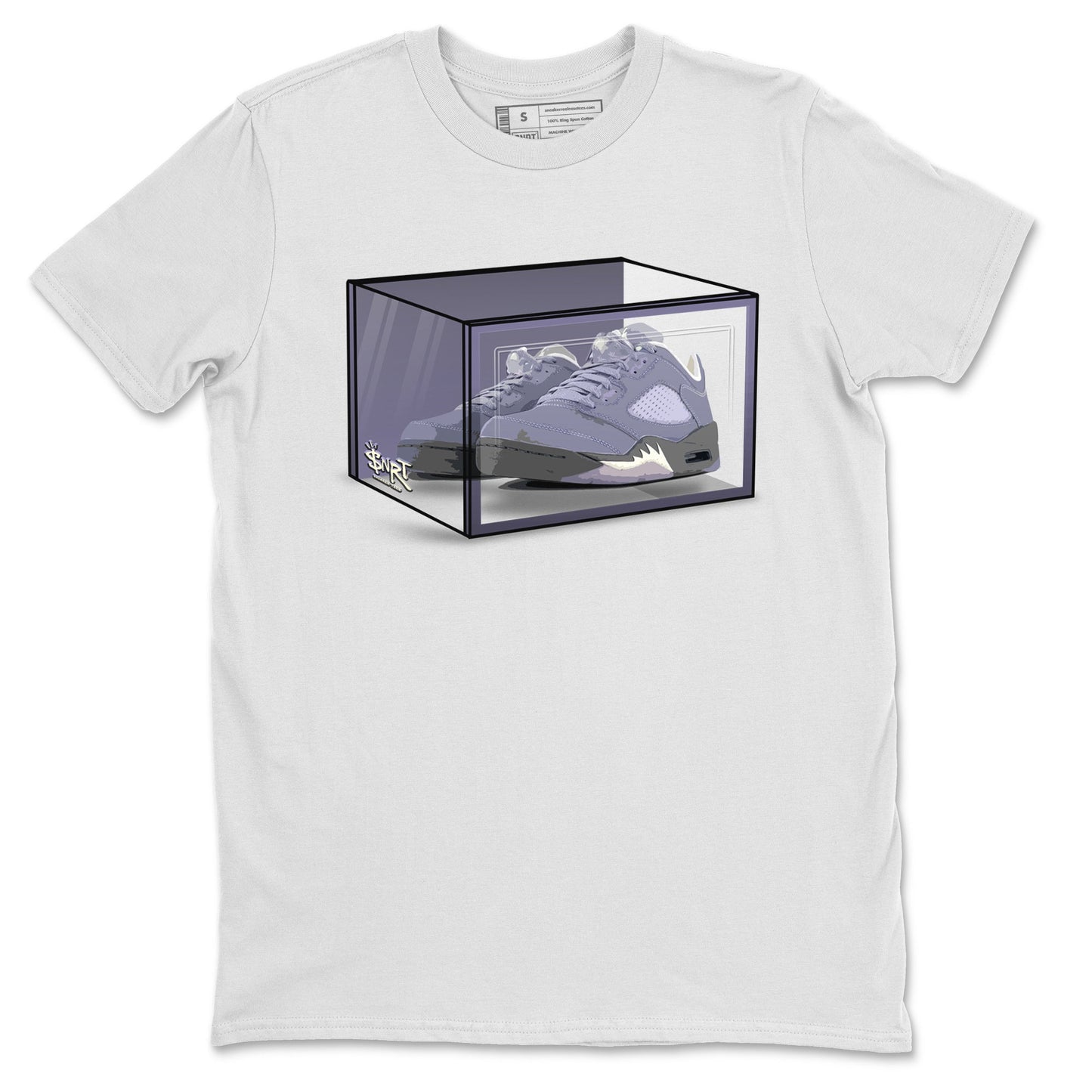 Air Jordan 5 Indigo Haze Sneaker Match Tees Shoe Box Sneaker Tees 5s Indigo Haze Sneaker Release Tees Unisex Shirts White 2