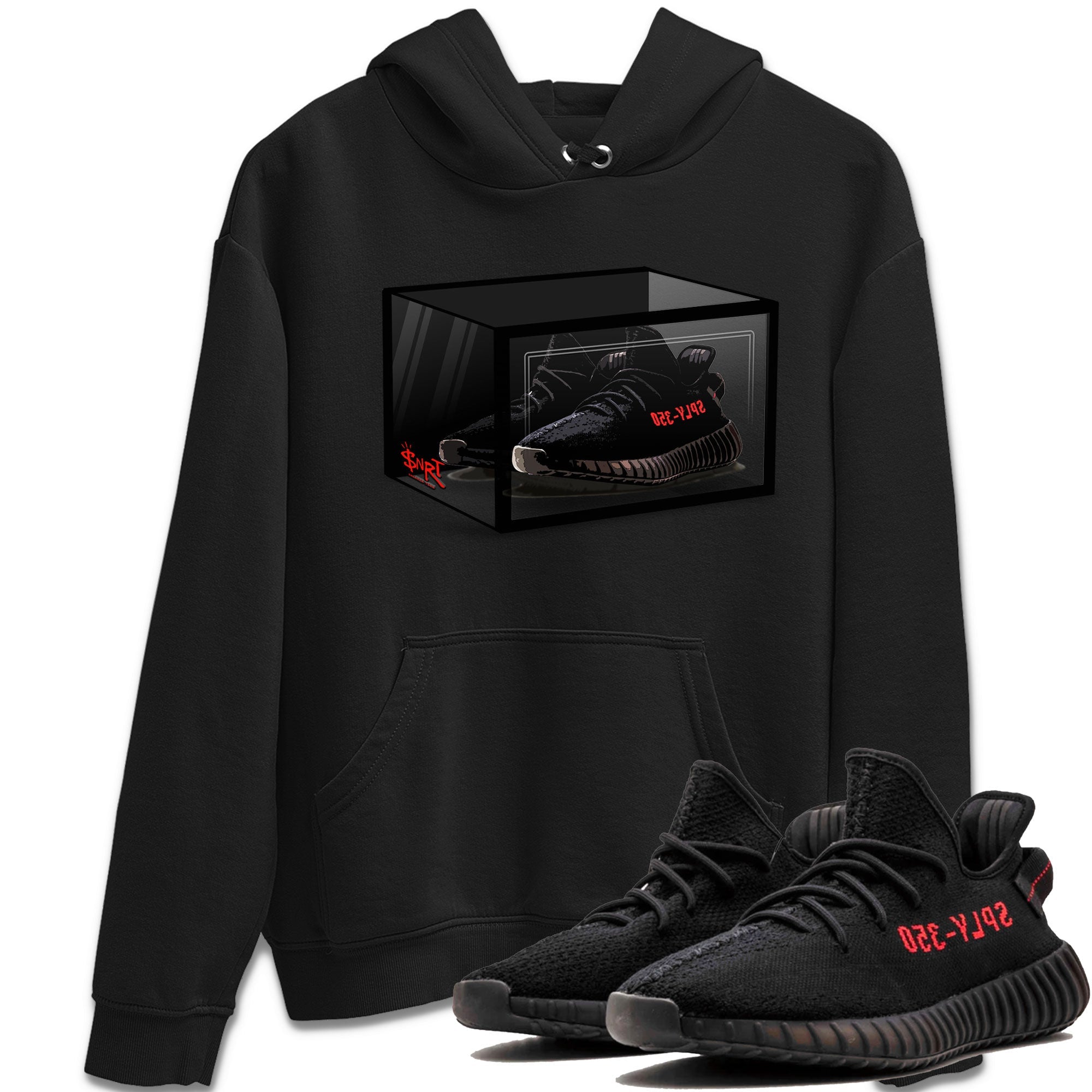 Adidas Yeezy Boost 350 V2 Bred shirt to match jordans Shoe Box Streetwear Sneaker Shirt Yeezy 350 Bred Drip Gear Zone Sneaker Matching Clothing Unisex Black 1 T-Shirt