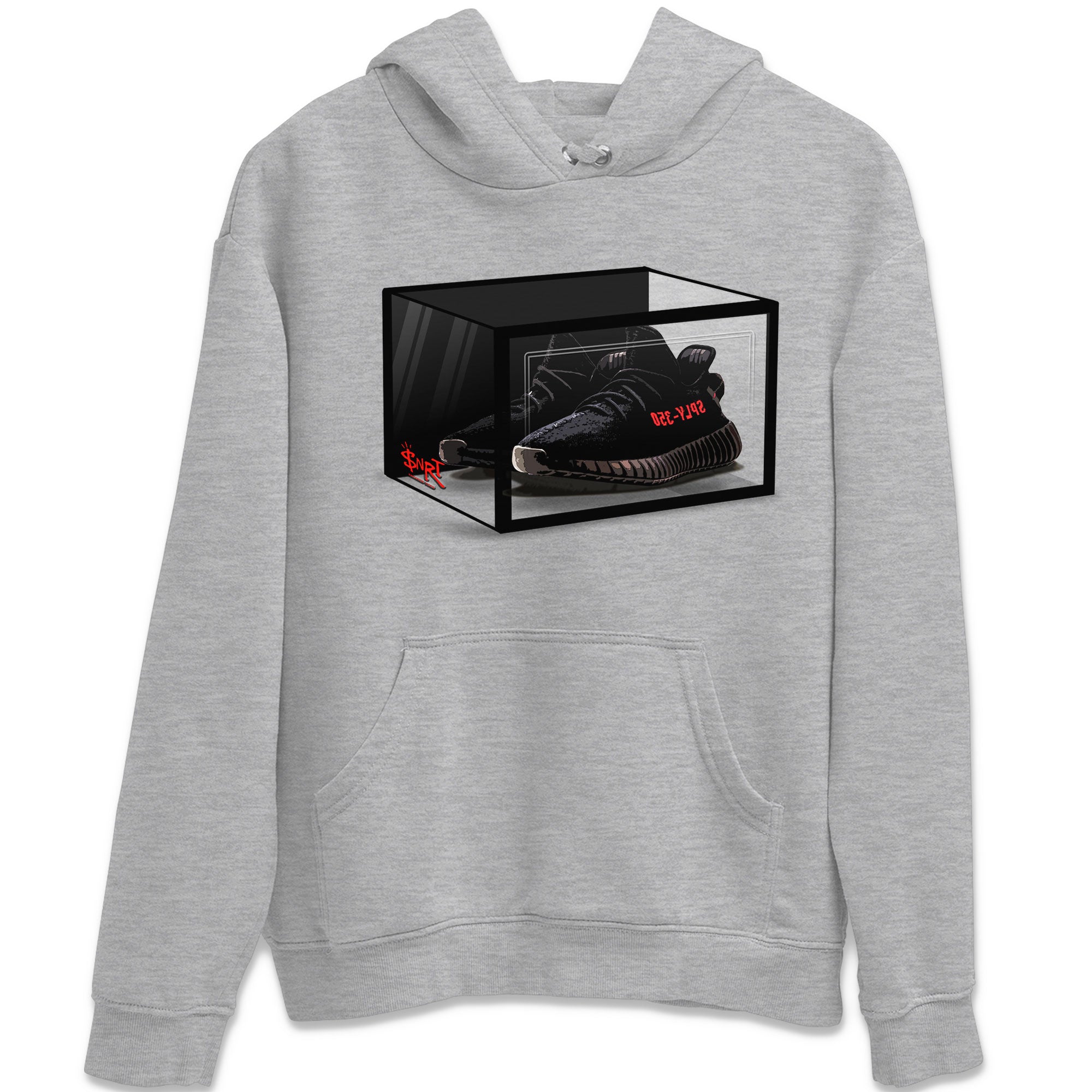 Adidas Yeezy Boost 350 V2 Bred shirt to match jordans Shoe Box Streetwear Sneaker Shirt Yeezy 350 Bred Drip Gear Zone Sneaker Matching Clothing Unisex Heather Grey 2 T-Shirt