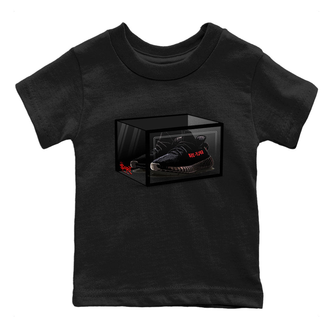 Adidas Yeezy Boost 350 V2 Bred shirt to match jordans Shoe Box Streetwear Sneaker Shirt Yeezy 350 Bred Drip Gear Zone Sneaker Matching Clothing Baby Toddler Black 2 T-Shirt