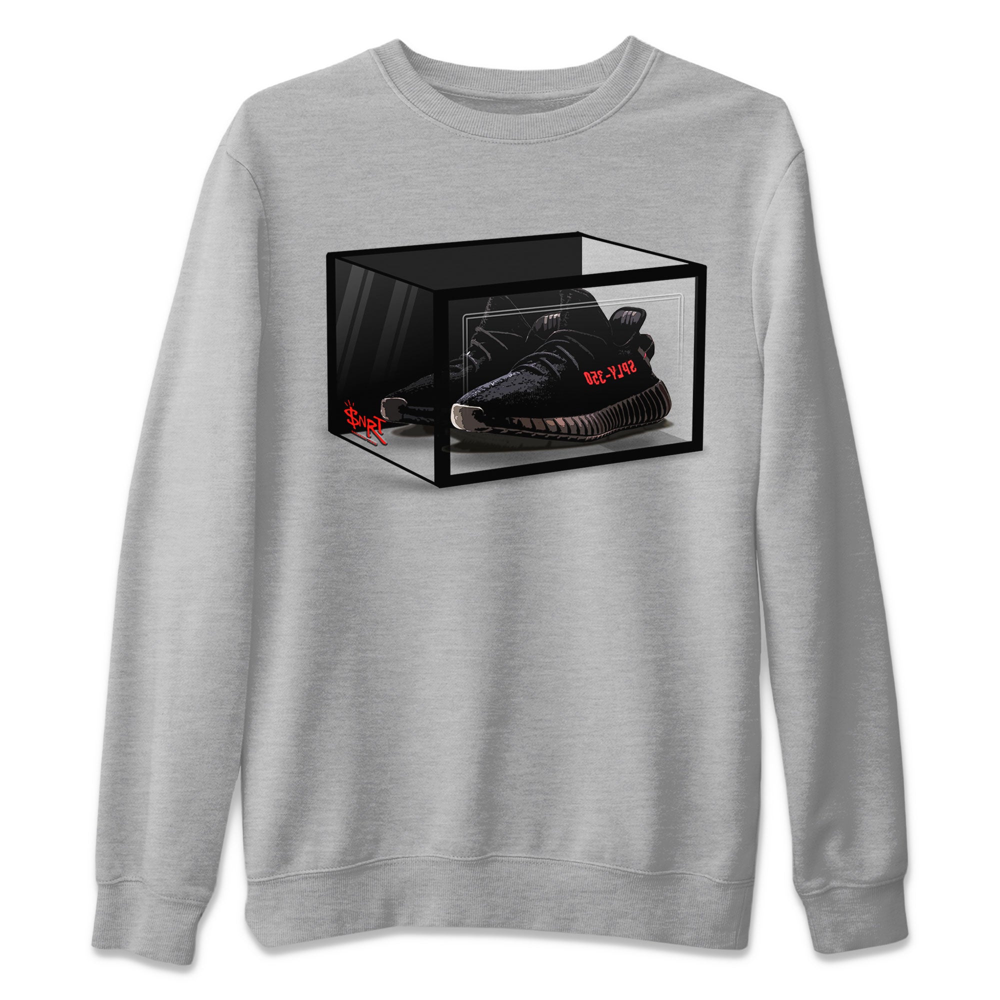 Adidas Yeezy Boost 350 V2 Bred shirt to match jordans Shoe Box Streetwear Sneaker Shirt Yeezy 350 Bred Drip Gear Zone Sneaker Matching Clothing Unisex Heather Grey 2 T-Shirt
