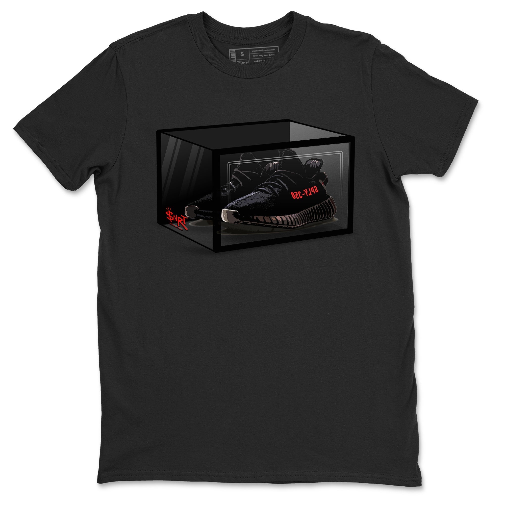 Adidas Yeezy Boost 350 V2 Bred shirt to match jordans Shoe Box Streetwear Sneaker Shirt Yeezy 350 Bred Drip Gear Zone Sneaker Matching Clothing Unisex Black 2 T-Shirt