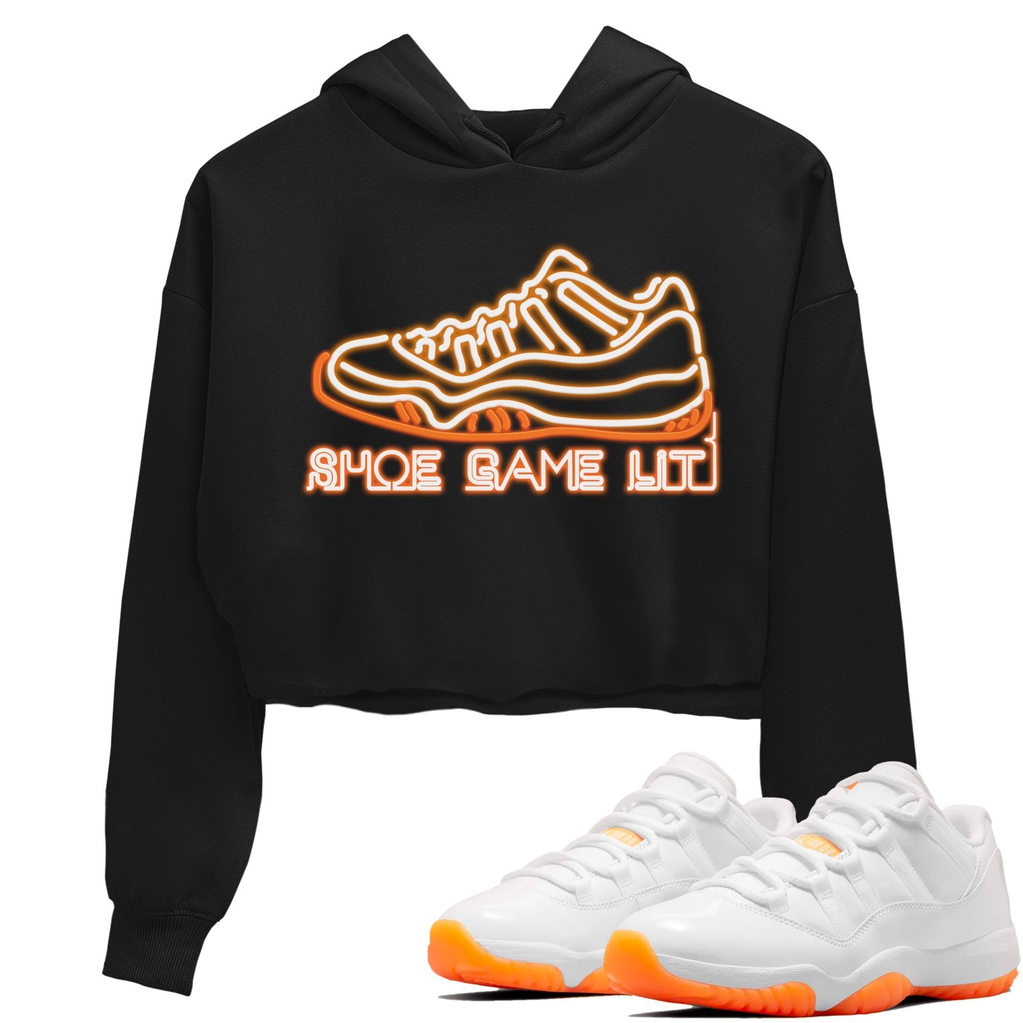Jordan 11 Citrus Sneaker Matching T-Shirt Shoe Game Lit Sneaker Tees Jordan 11 Citrus Sneaker Release Tees Women's Shirts