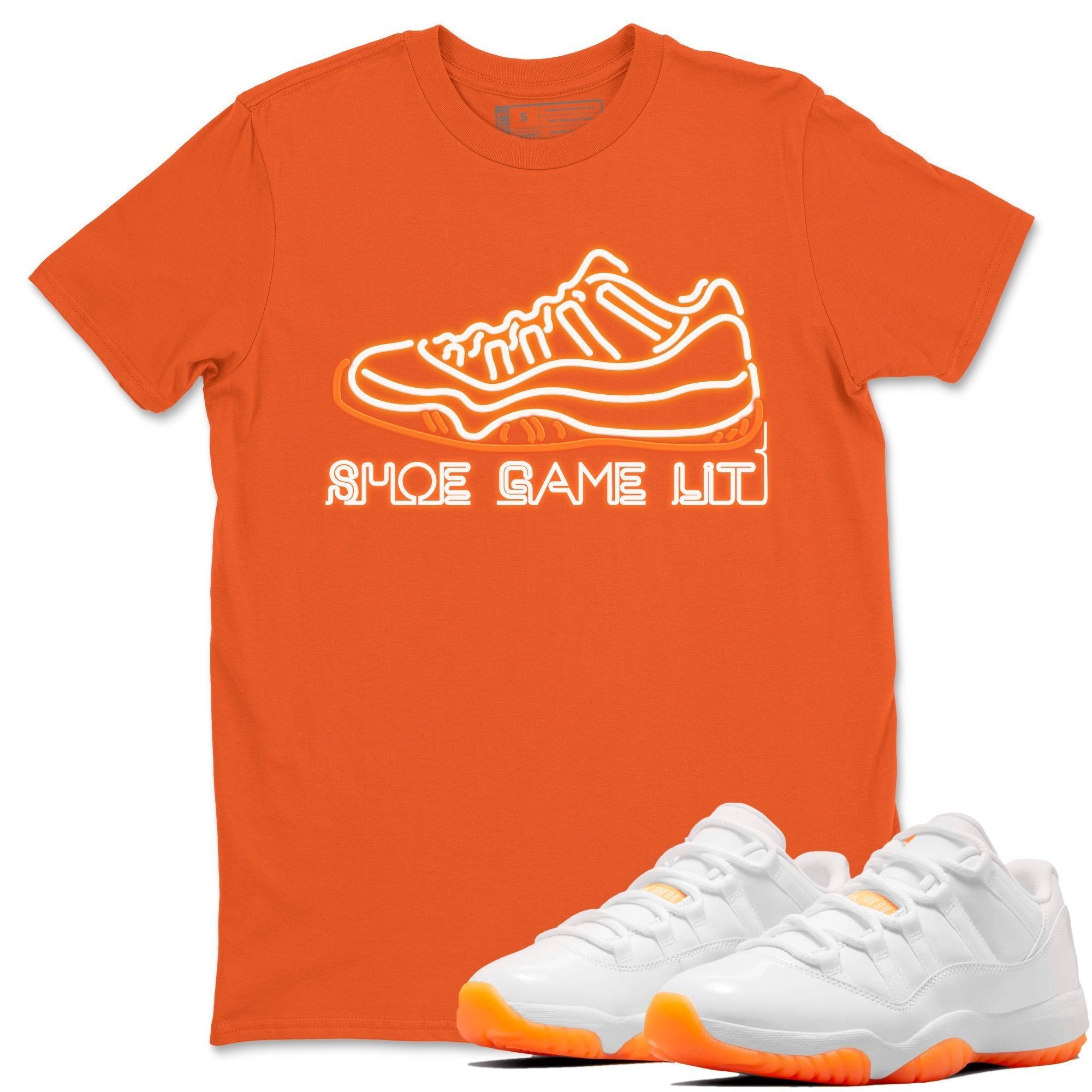 Jordan 11 Citrus Shirt To Match Jordans Shoe Game Lit Sneaker Tees Jordan 11 Citrus Drip Gear Zone Sneaker Matching Clothing Unisex Shirts