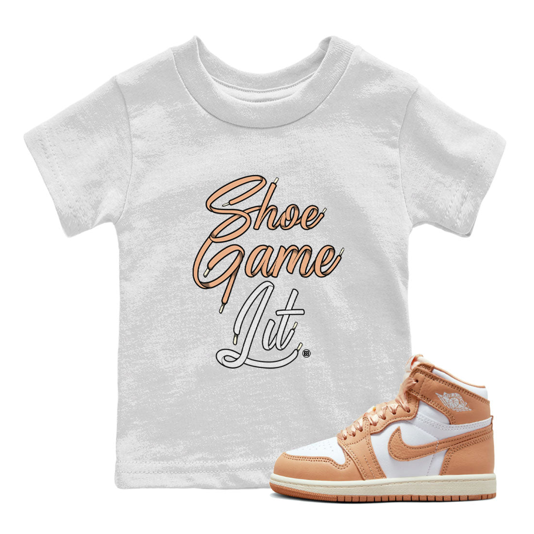 Air Jordan 1 High OG WMNS Praline shirt to match jordans Shoe Game Lit Shoe Lace Streetwear Sneaker Shirt Air Jordan 1 Praline Drip Gear Zone Sneaker Matching Clothing Baby Toddler White 1 T-Shirt