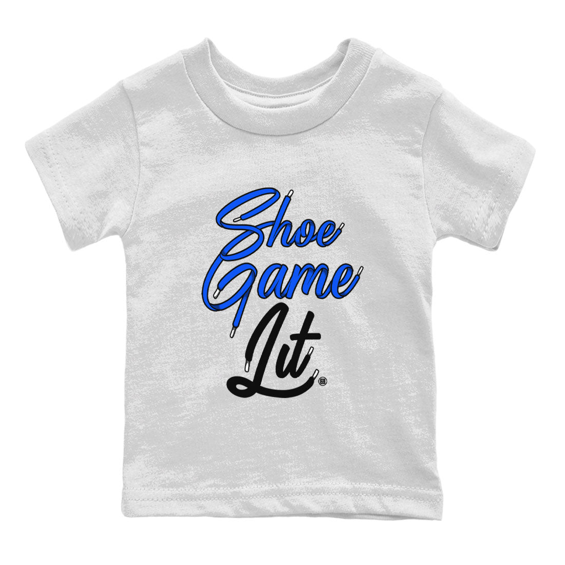 Air Jordan 1 Royal Reimagined shirt to match jordans Shoe Game Lit Shoe Lace sneaker tees Air Jordan 1 High OG Royal Reimagined Drip Gear Zone Kids Baby Toddler sneaker shirts White 2 T-Shirt