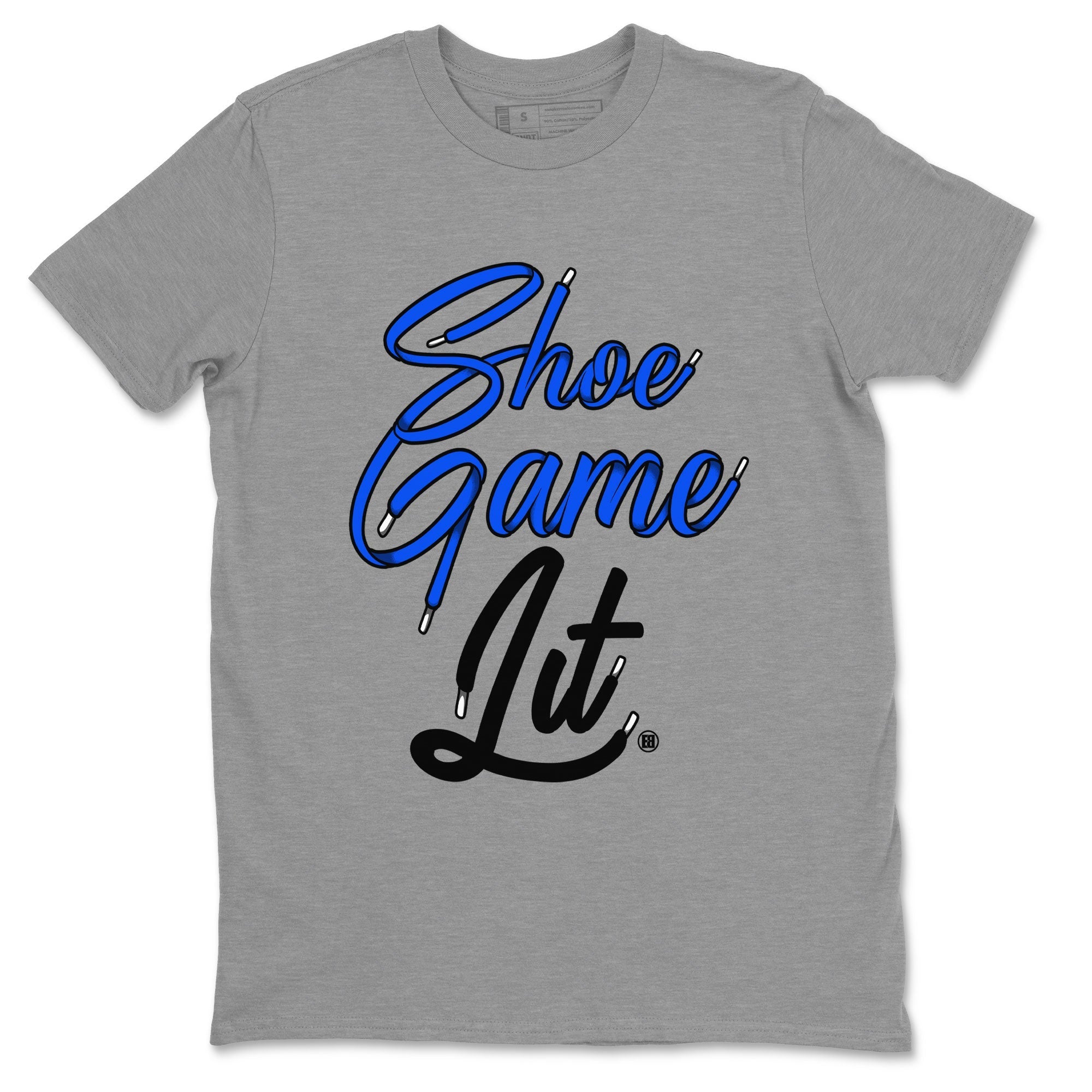 Air Jordan 1 Royal Reimagined shirt to match jordans Shoe Game Lit Shoe Lace sneaker tees Air Jordan 1 High OG Royal Reimagined Drip Gear Zone Unisex Sneaker Tees and Sneaker Match T-Shirt Heather Grey 2 T-Shirt